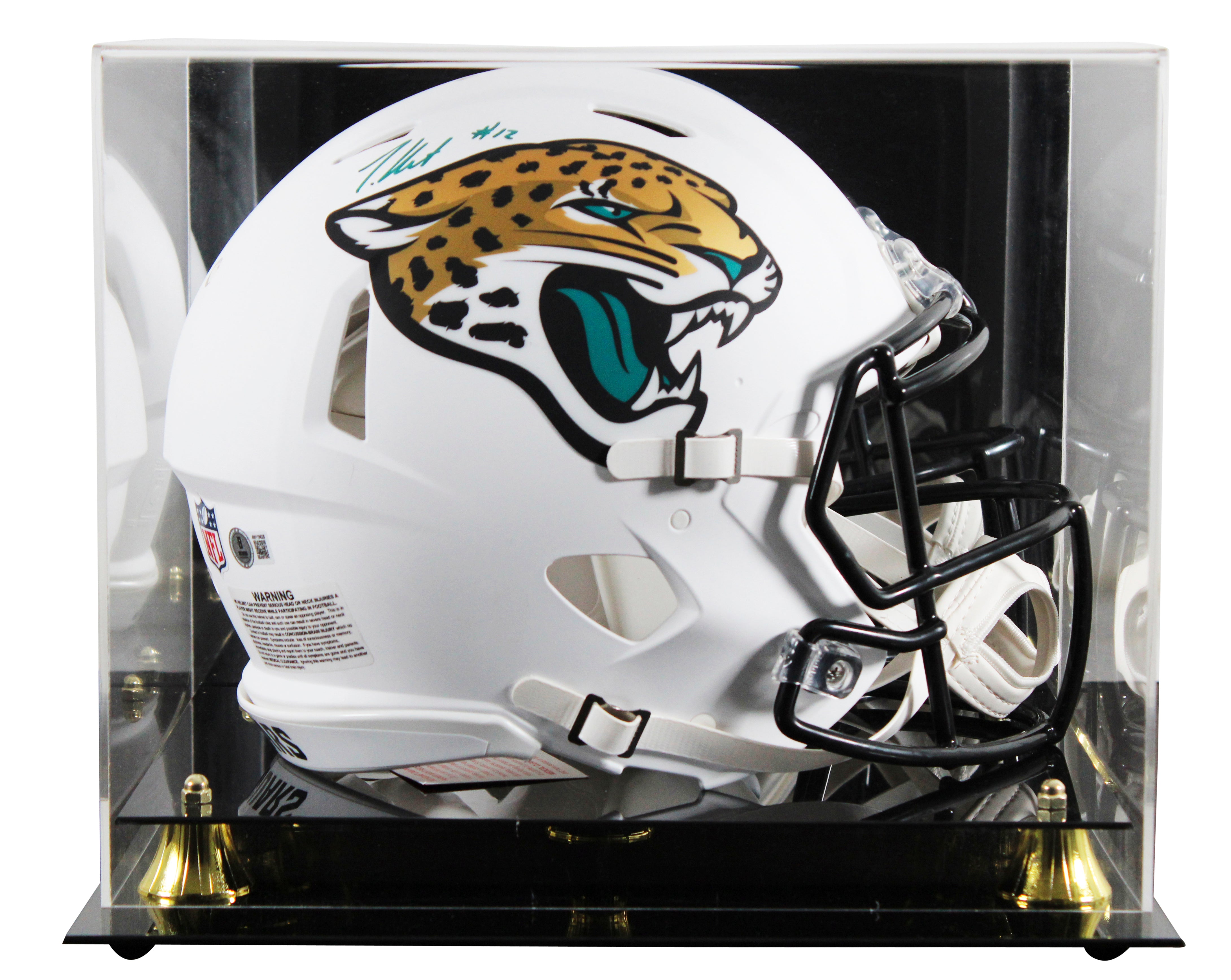 Jaguars Travis Hunter Signed 2024 Alt F/S Speed Proline Helmet W/ Case BAS Wit
