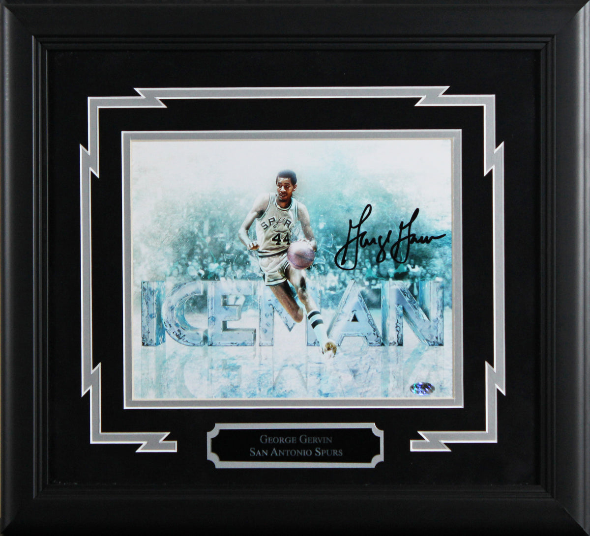 Spurs George Gervin Authentic Signed 8x10 Framed Photo Autographed BAS #AG010146