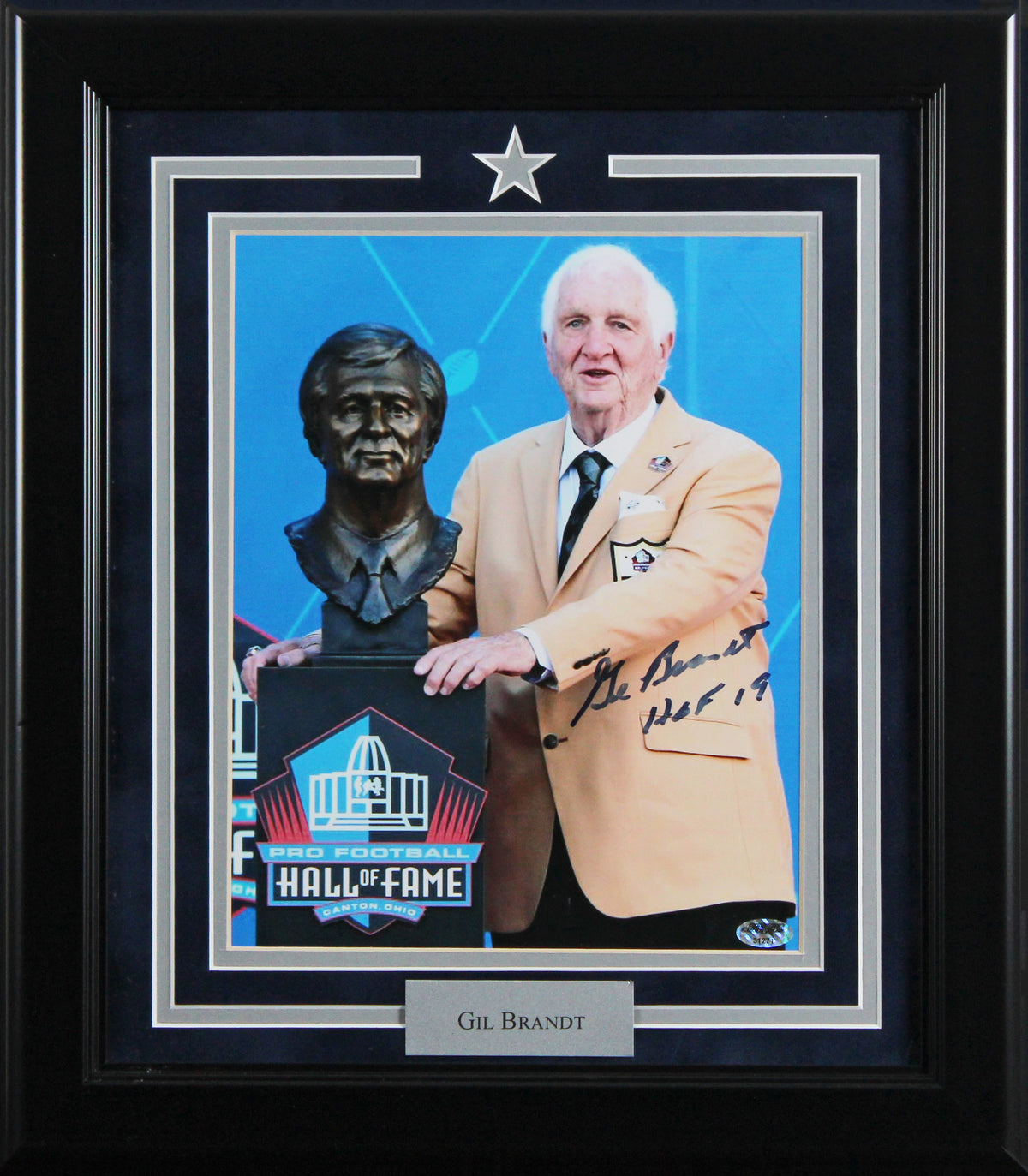 Cowboys Gil Brandt "HOF 19" Authentic Signed 8x10 Framed Photo BAS #AG010145