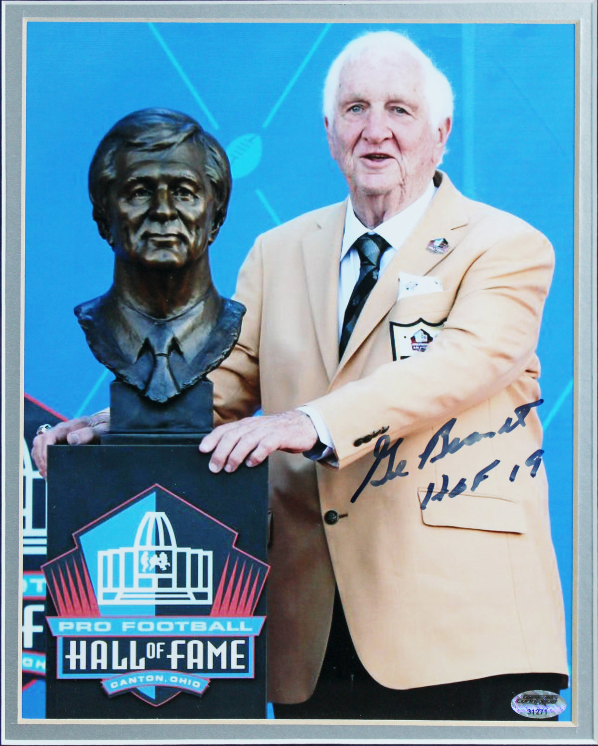 Cowboys Gil Brandt "HOF 19" Authentic Signed 8x10 Framed Photo BAS #AG010145