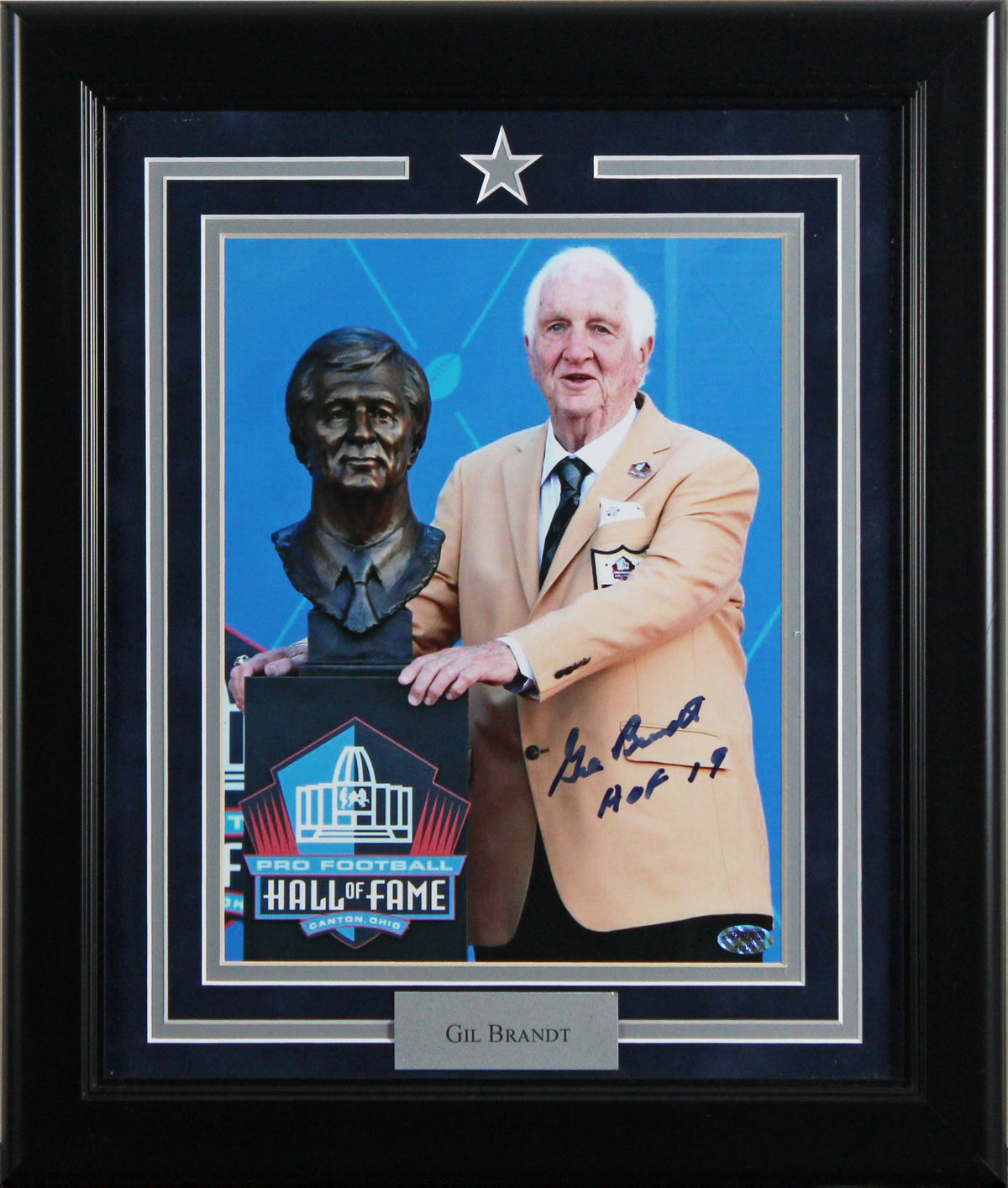 Cowboys Gil Brandt "HOF 19" Authentic Signed 8x10 Framed Photo BAS #AG010144