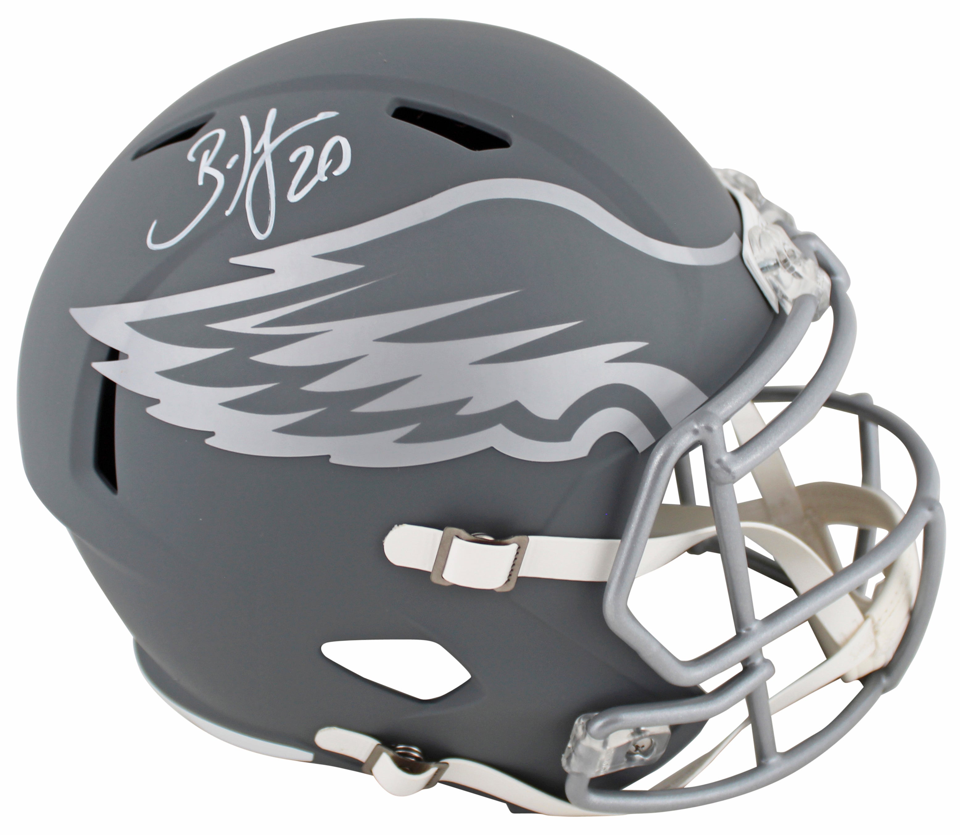 Eagles Brian Dawkins Signed Slate Full Size Speed Rep Helmet BAS Witnessed