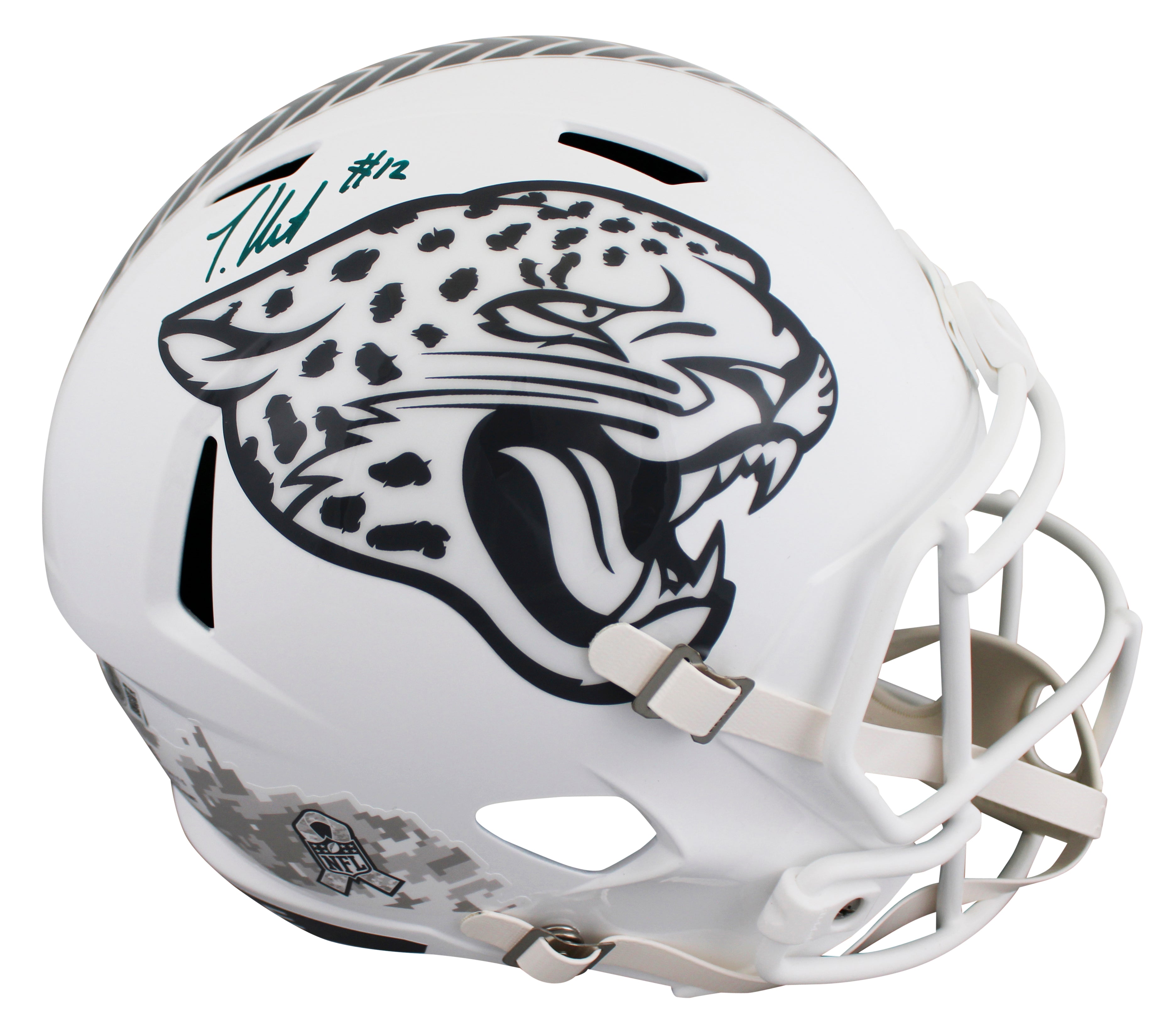 Jaguars Travis Hunter Signed STS III Full Size Speed Rep Helmet W/ Case BAS Wit