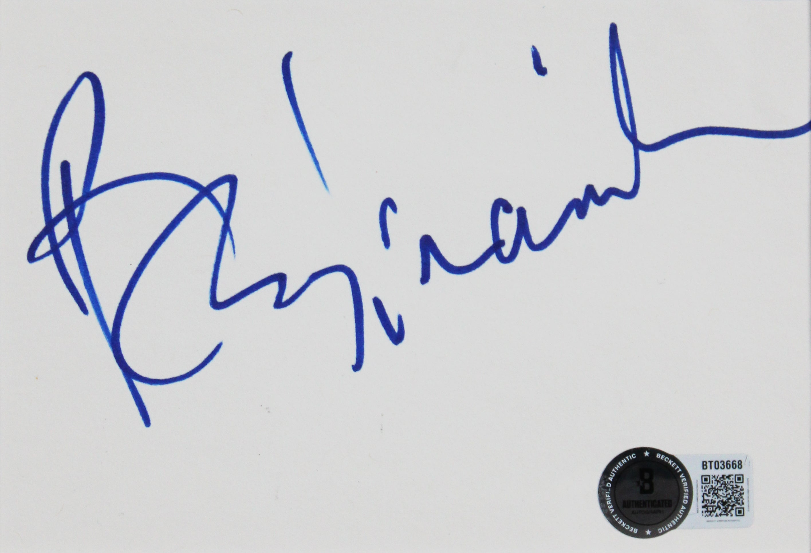 Barry Manilow Authentic Signed & Framed 4x6 Index Card Autographed BAS #BT03668