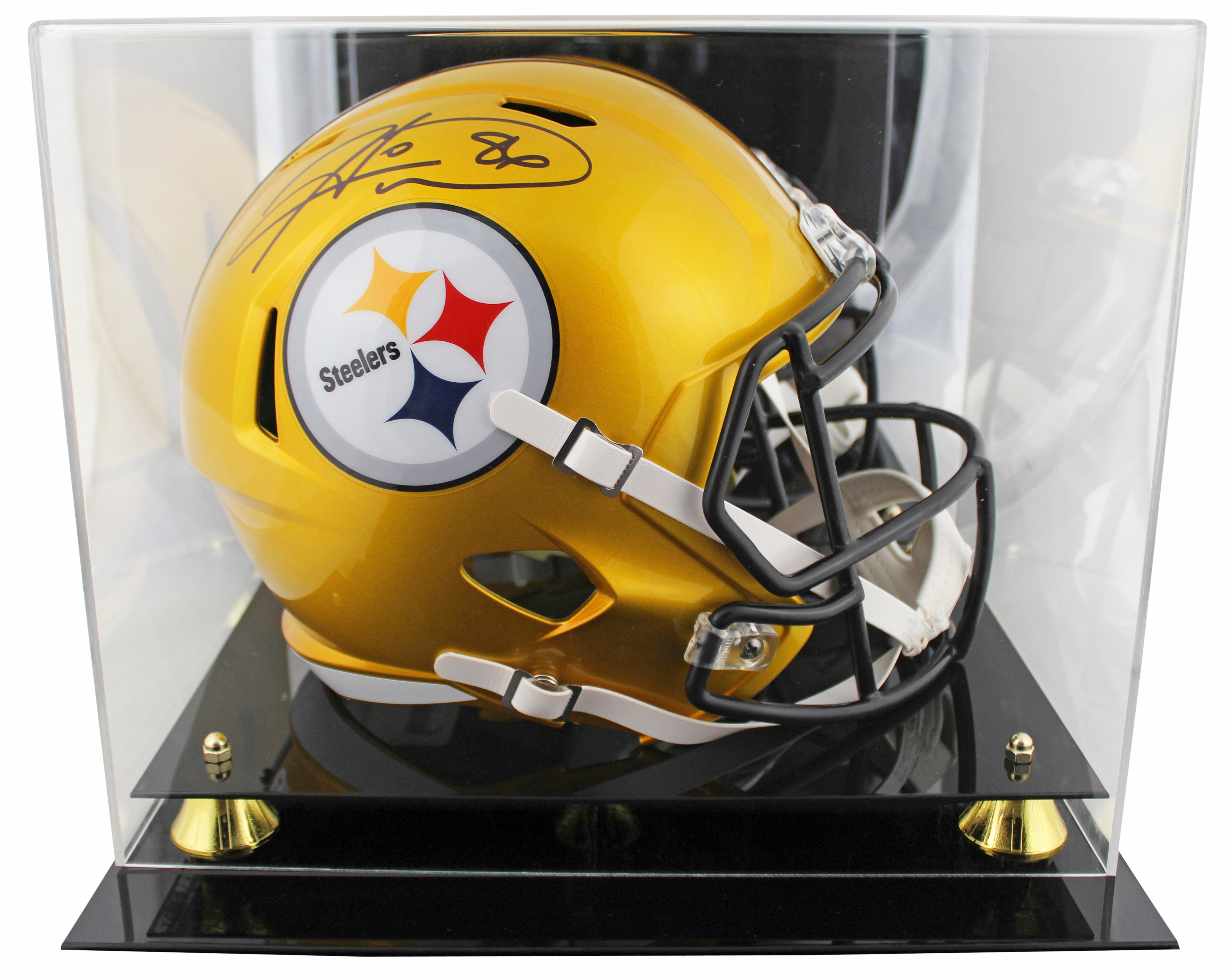 Steelers Hines Ward Signed Flash Full Size Speed Rep Helmet W/ Case BAS Witness