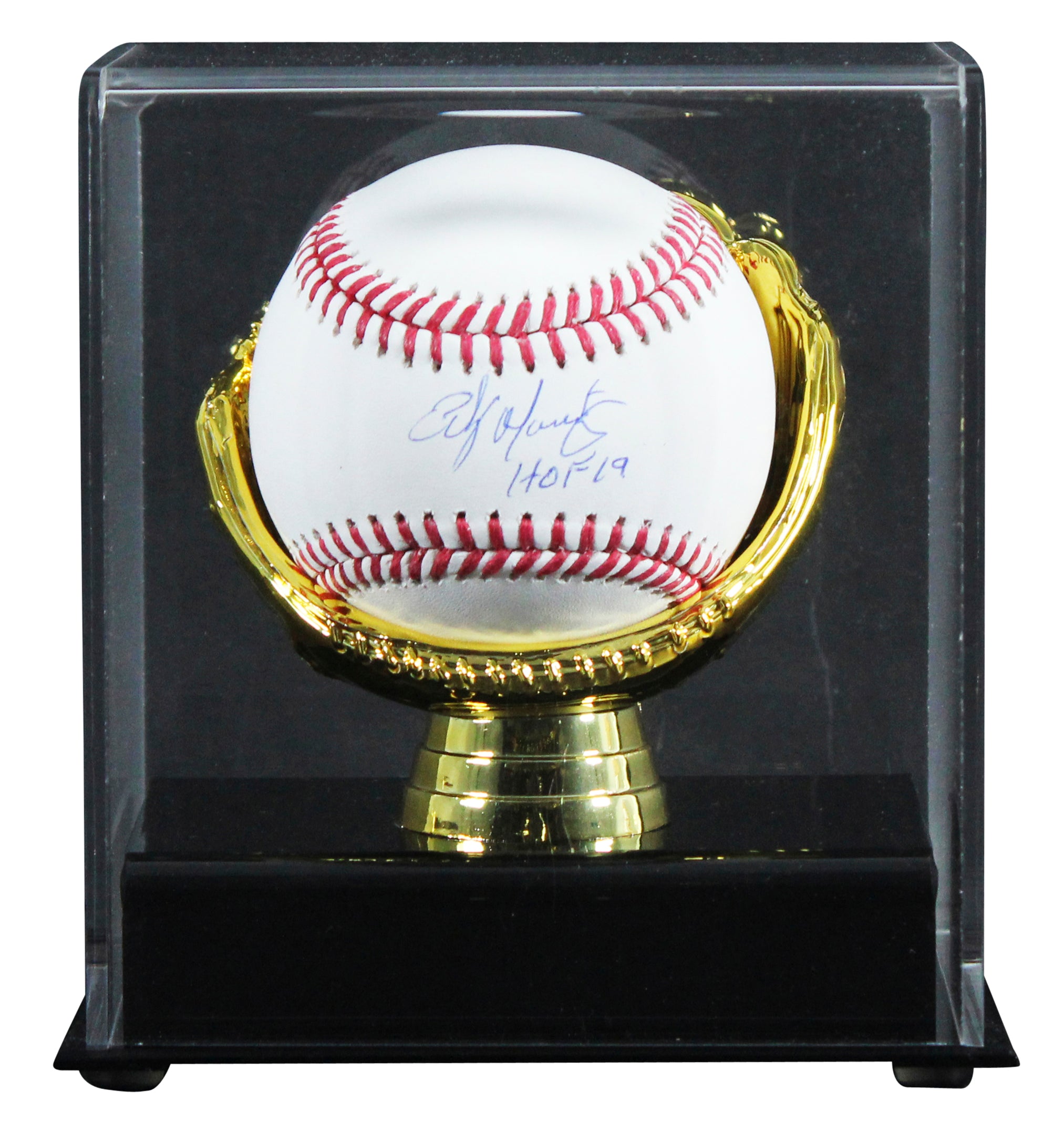 Mariners Edgar Martinez "HOF 19" Signed Robert Manfred OML Baseball W/ Case BAS