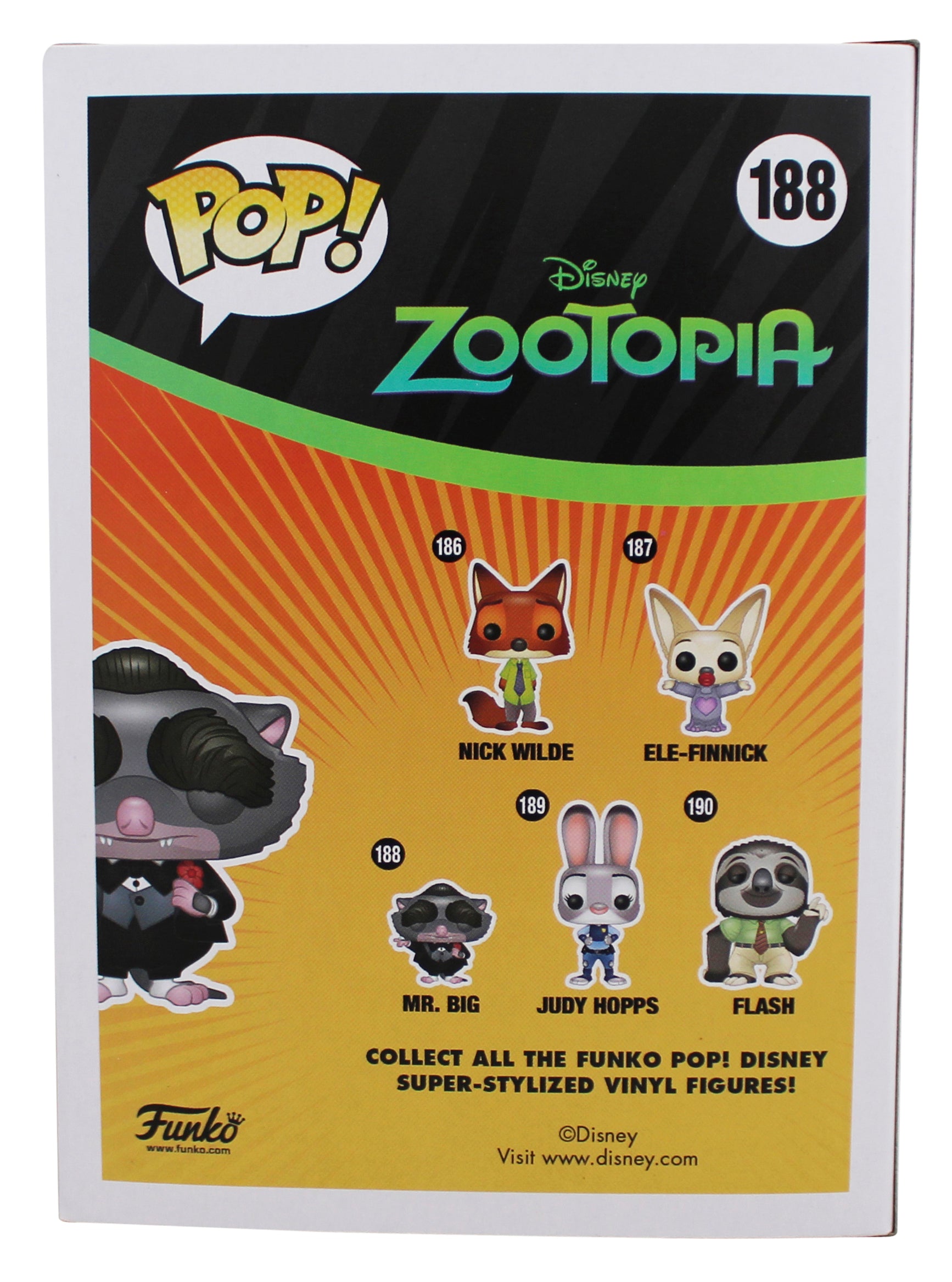 Maurice LaMarche Zootopia Signed Mr. Big #188 Funko Pop Figure BAS #BW89036