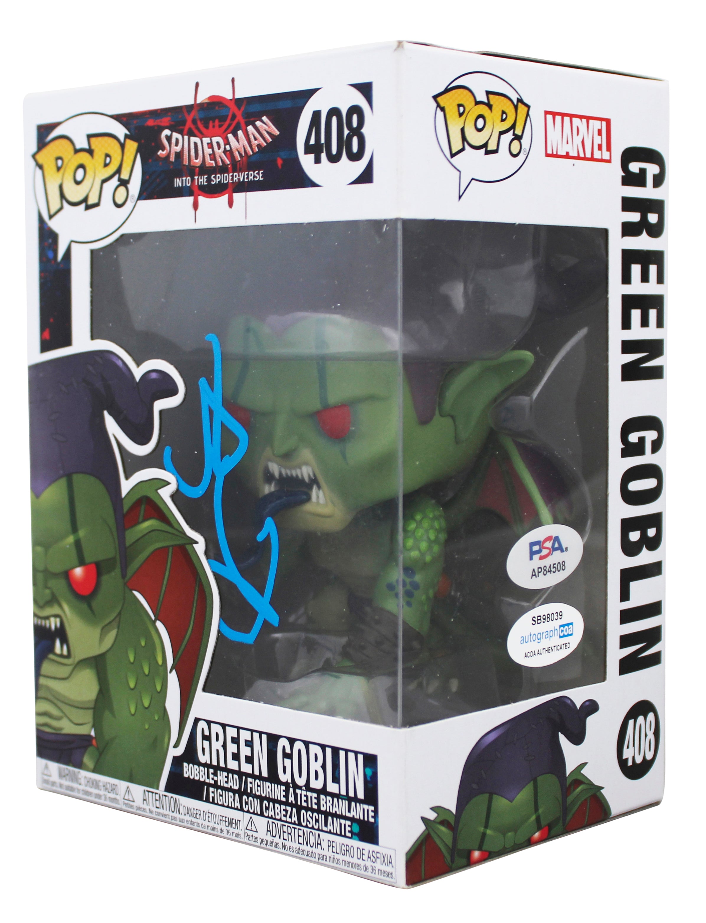 Willem Dafoe Signed Green Goblin #408 Funko Pop Vinyl Figure PSA/DNA #AP84508