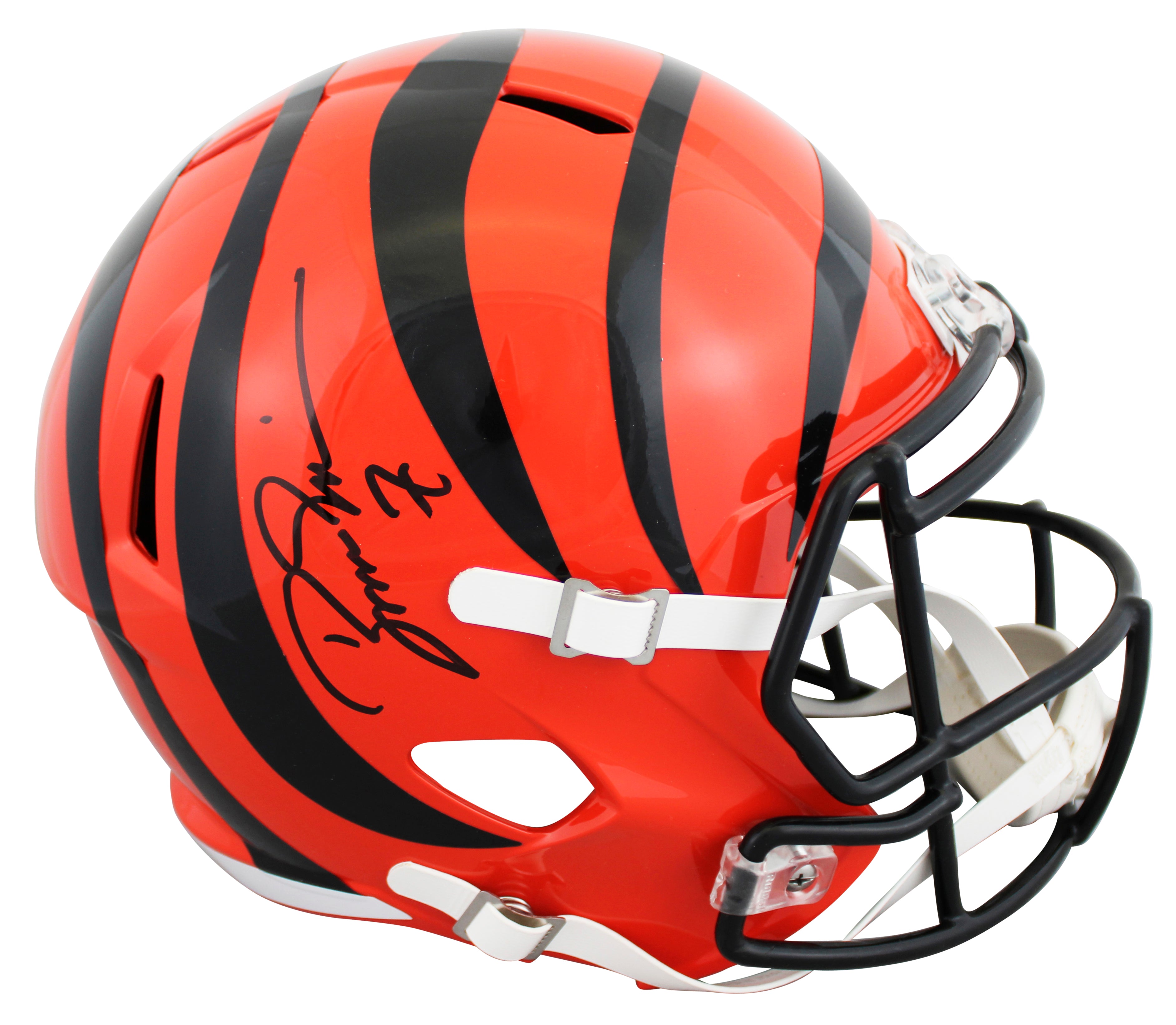 Bengals Boomer Esiason Authentic Signed Full Size Speed Rep Helmet W/ Case BAS