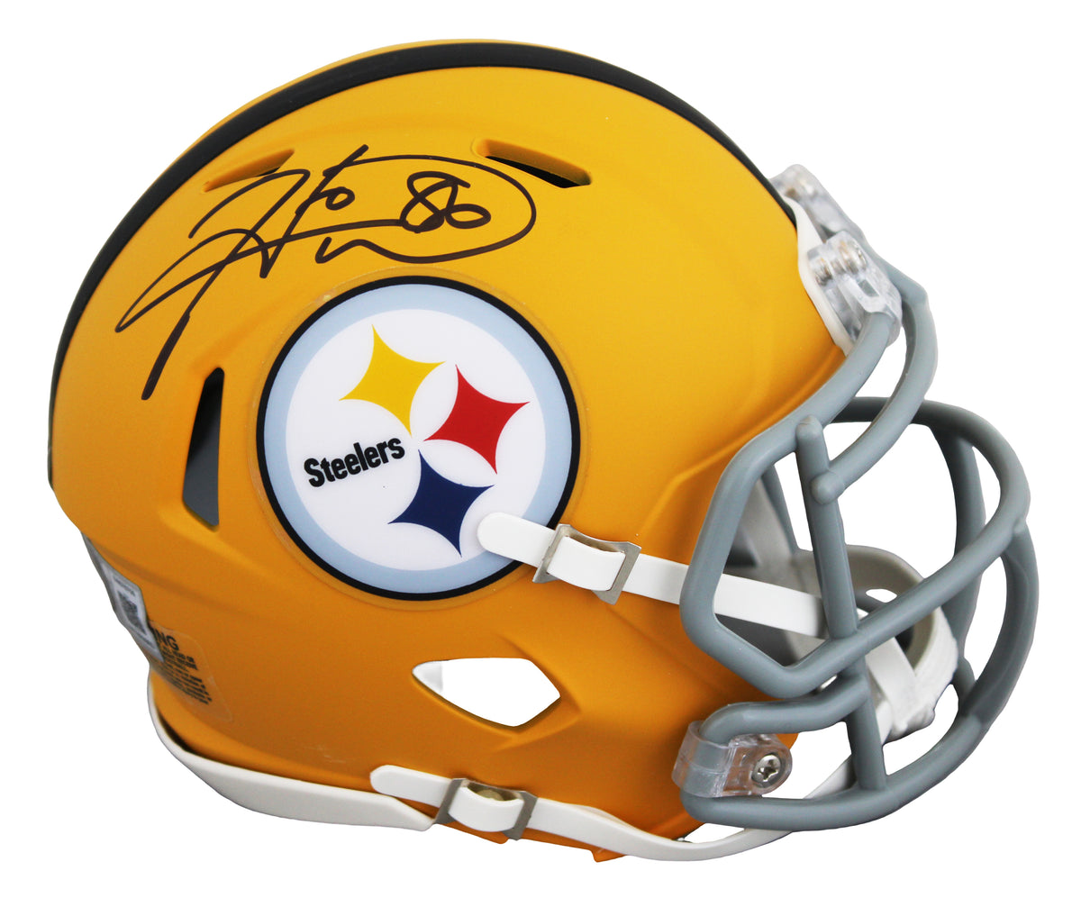 Steelers Hines Ward Signed 2025 On-Field Alt Speed Mini Helmet w/ Case BAS Wit