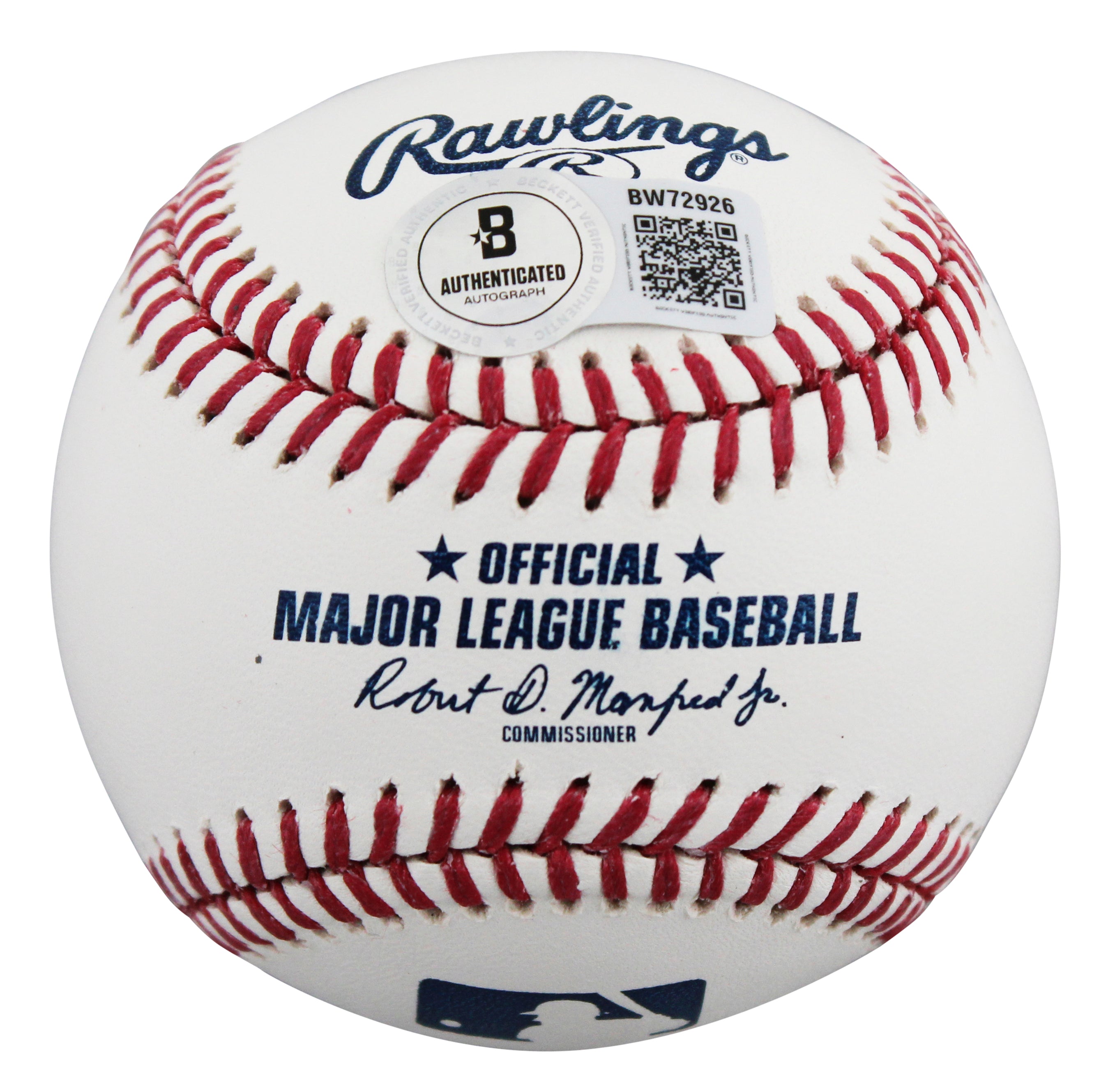 Cubs Ben Zobrist Authentic Signed Robert Manfred OML Baseball W/ Case BAS
