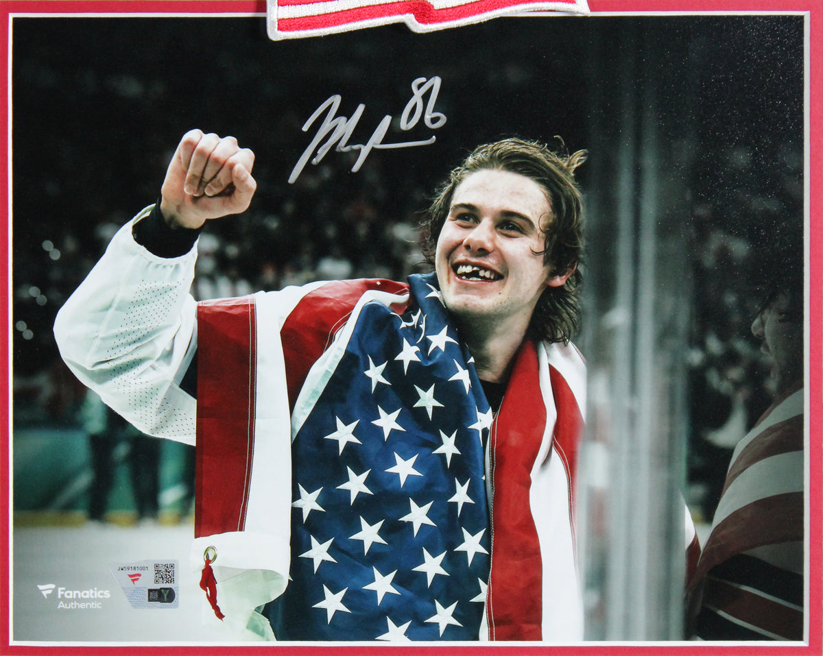 Jack Hughes Team USA Authentic Signed 8x10 Framed Horizontal Photo Fanatics