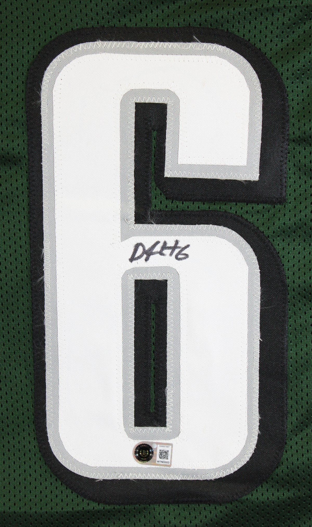 DeVonta Smith Authentic Signed Green Pro Style Jersey BAS Witnessed 2