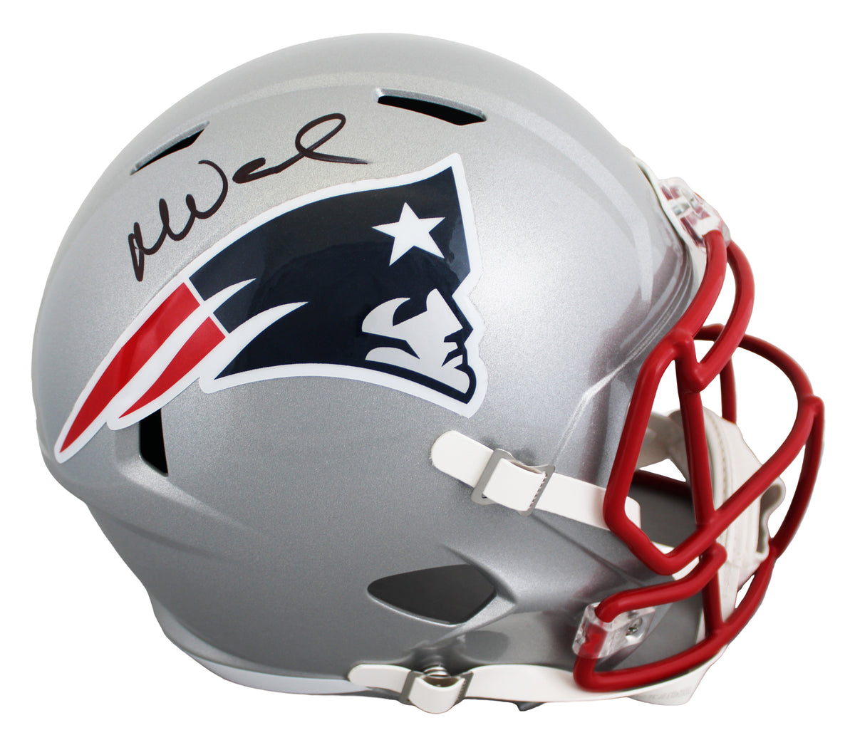 Patriots Mike Vrabel Signed Full Size Speed Rep Helmet W/ Case JSA Witness