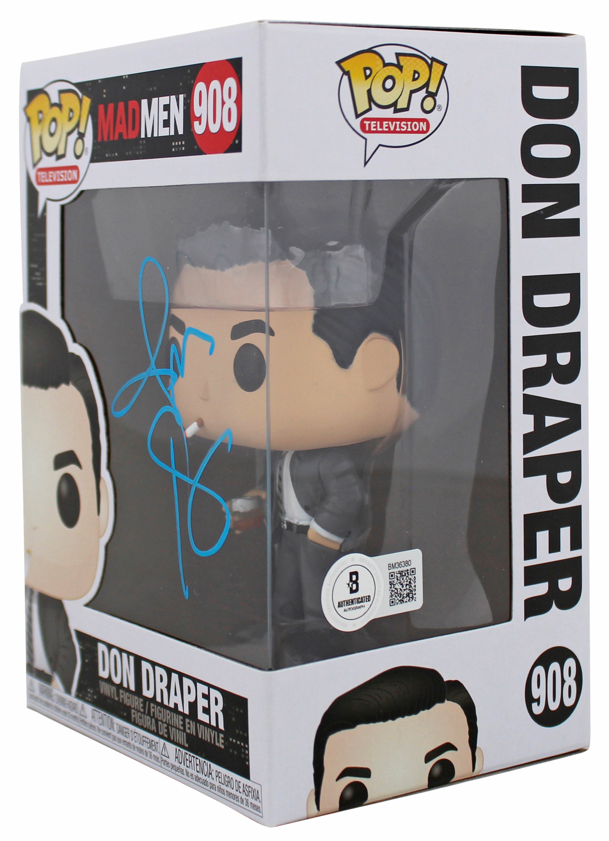 Jon Hamm Mad Men Authentic Signed #908 Don Draper Funko Pop Vinyl Figure BAS