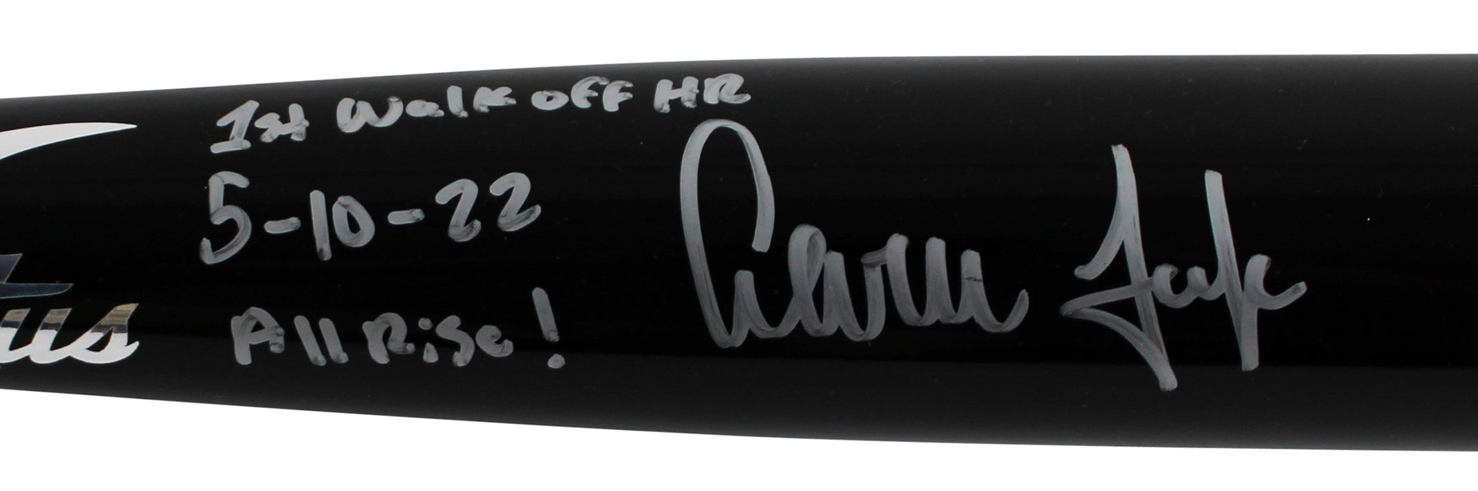 Aaron Judge "1st Walk Off HR, All Rise!" Signed Victus Player Model Bat BAS MLB
