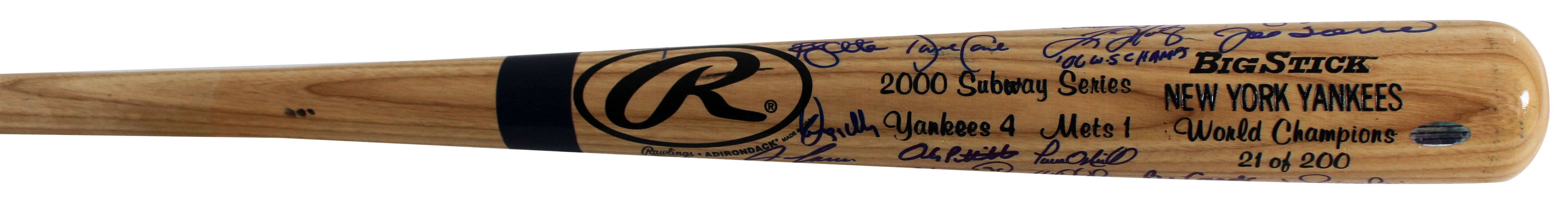 2000 Yankees (29) Torre, Jeter, Rivera, Clemens Signed Baseball Bat BAS #AE64485