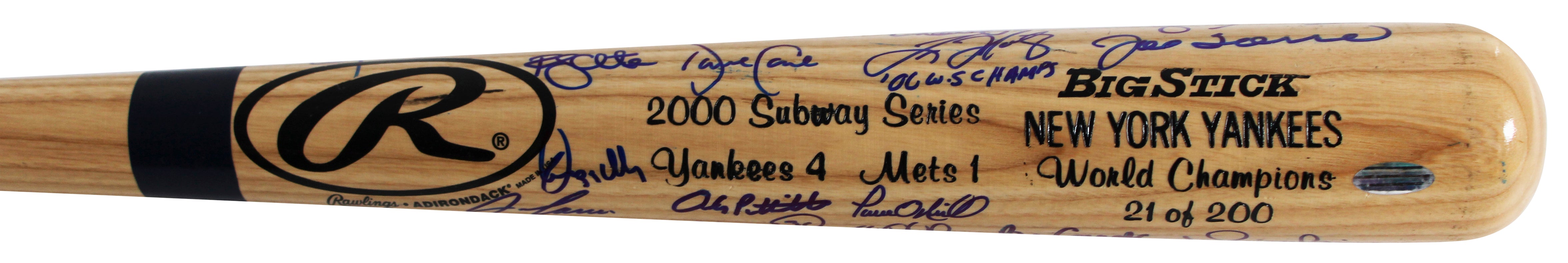 2000 Yankees (29) Torre, Jeter, Rivera, Clemens Signed Baseball Bat BAS #AE64485