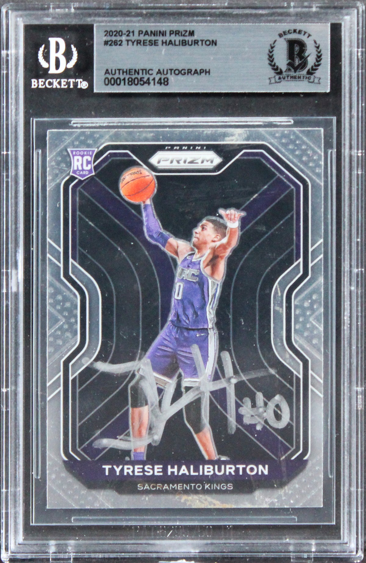 Kings Tyrese Haliburton Signed 2020 Panini Prizm #262 Rookie Card BAS Slabbed