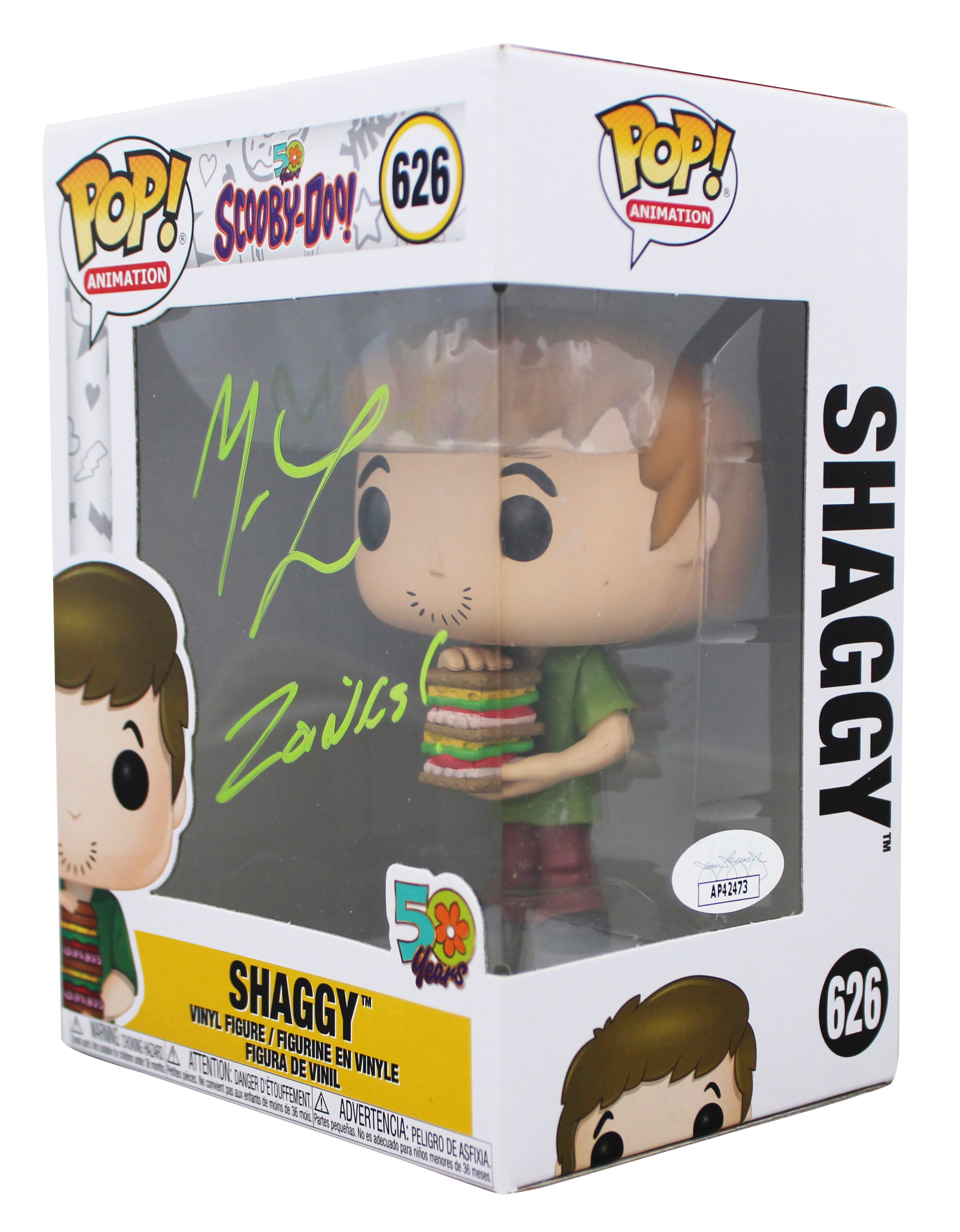 Matthew Lillard "Zoinks" Signed Shaggy #626 Funko Pop Vinyl Figure JSA #AP42473