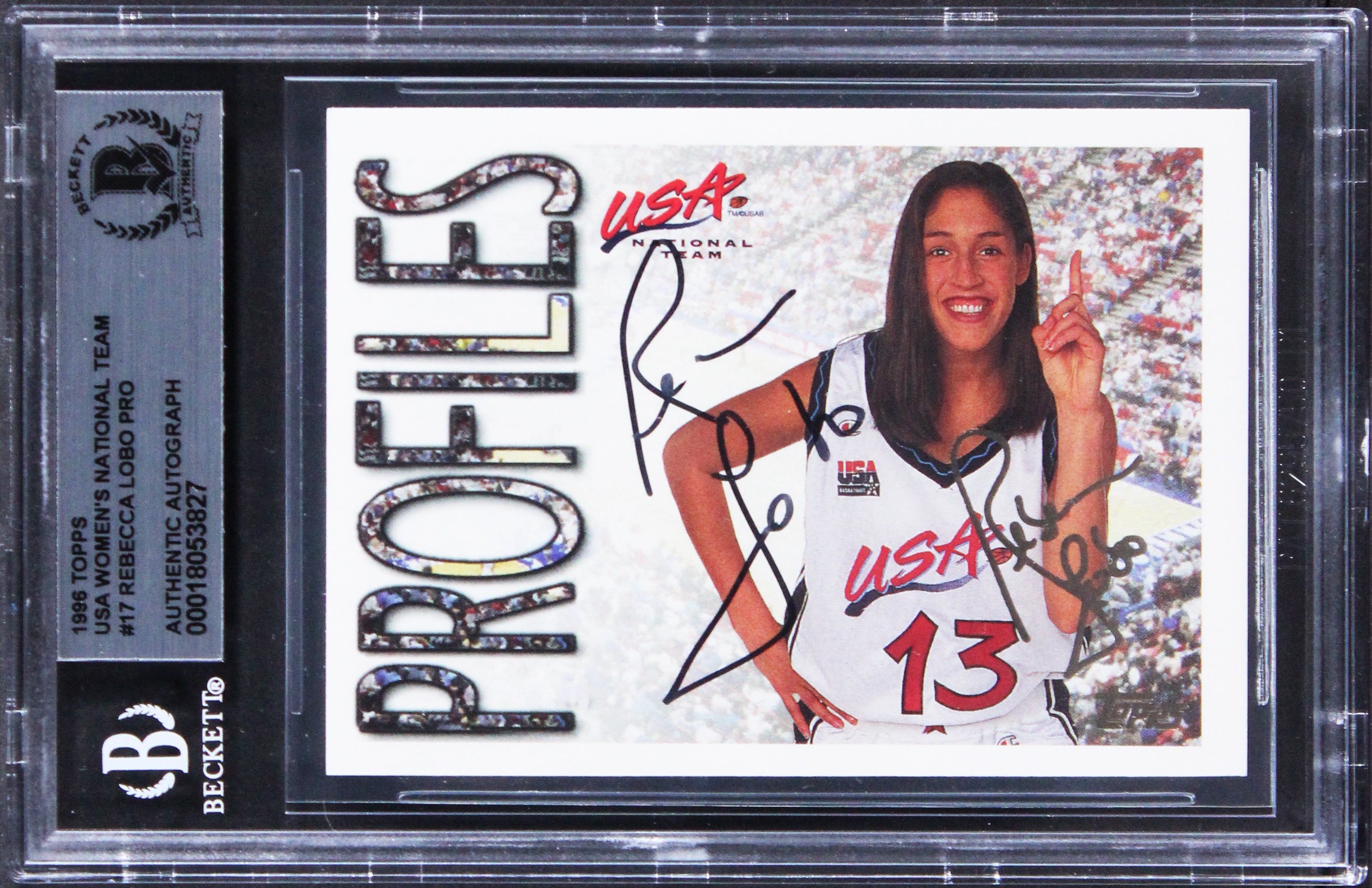 LIberty Rebecca Lobo Authentic Signed 2010 SP Authentic #21 Card BAS Slabbed