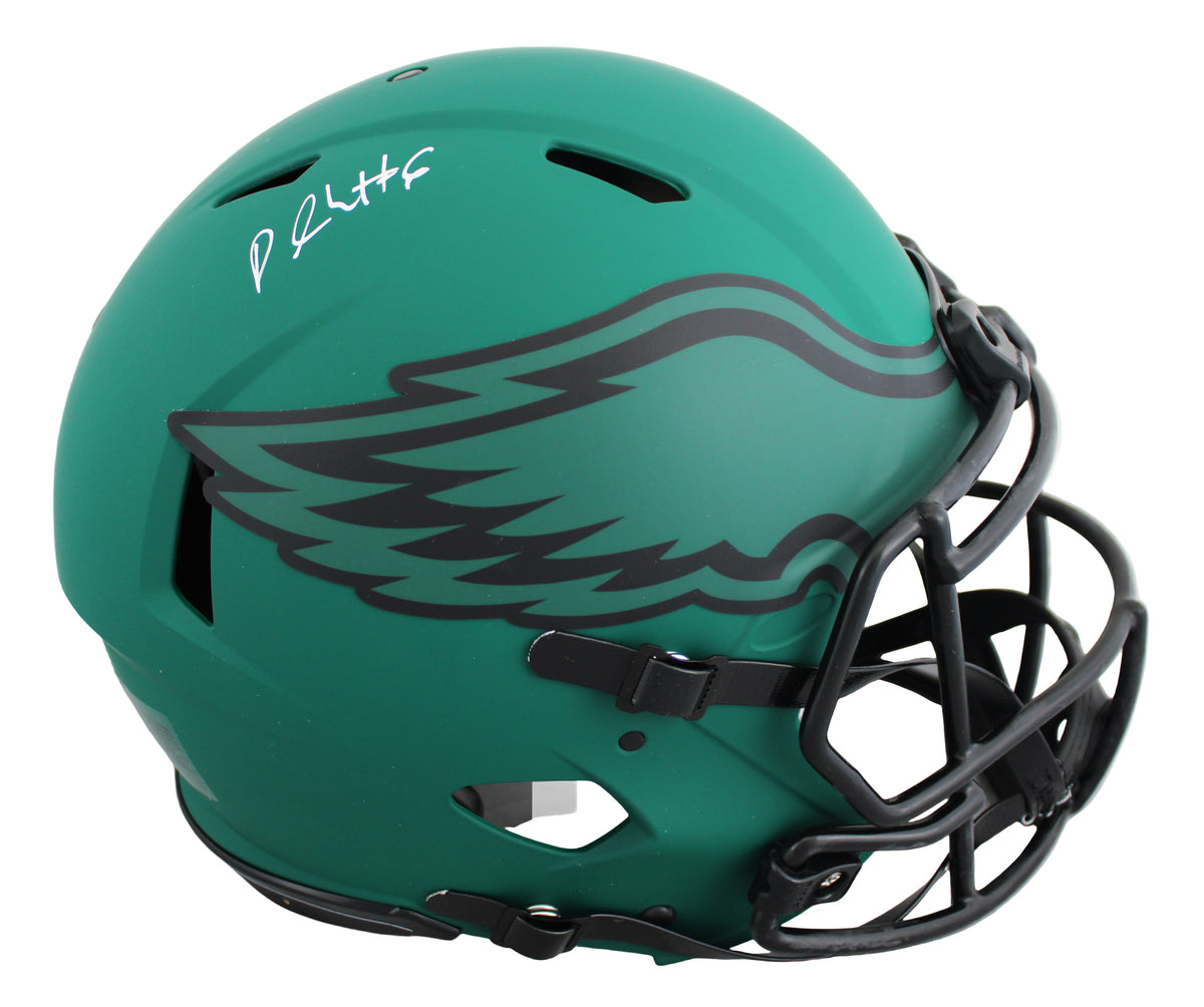 Eagles DeVonta Smith Signed Rave Full Size Speed Proline Helmet BAS Witnessed