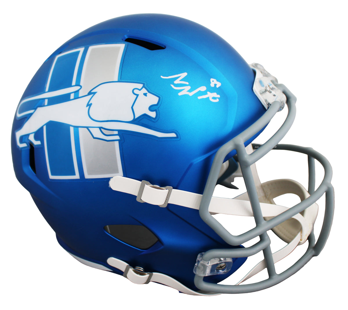 Lions Sam LaPorta Signed 2023 On-Field Alt Full Size Speed Rep Helmet BAS Wit