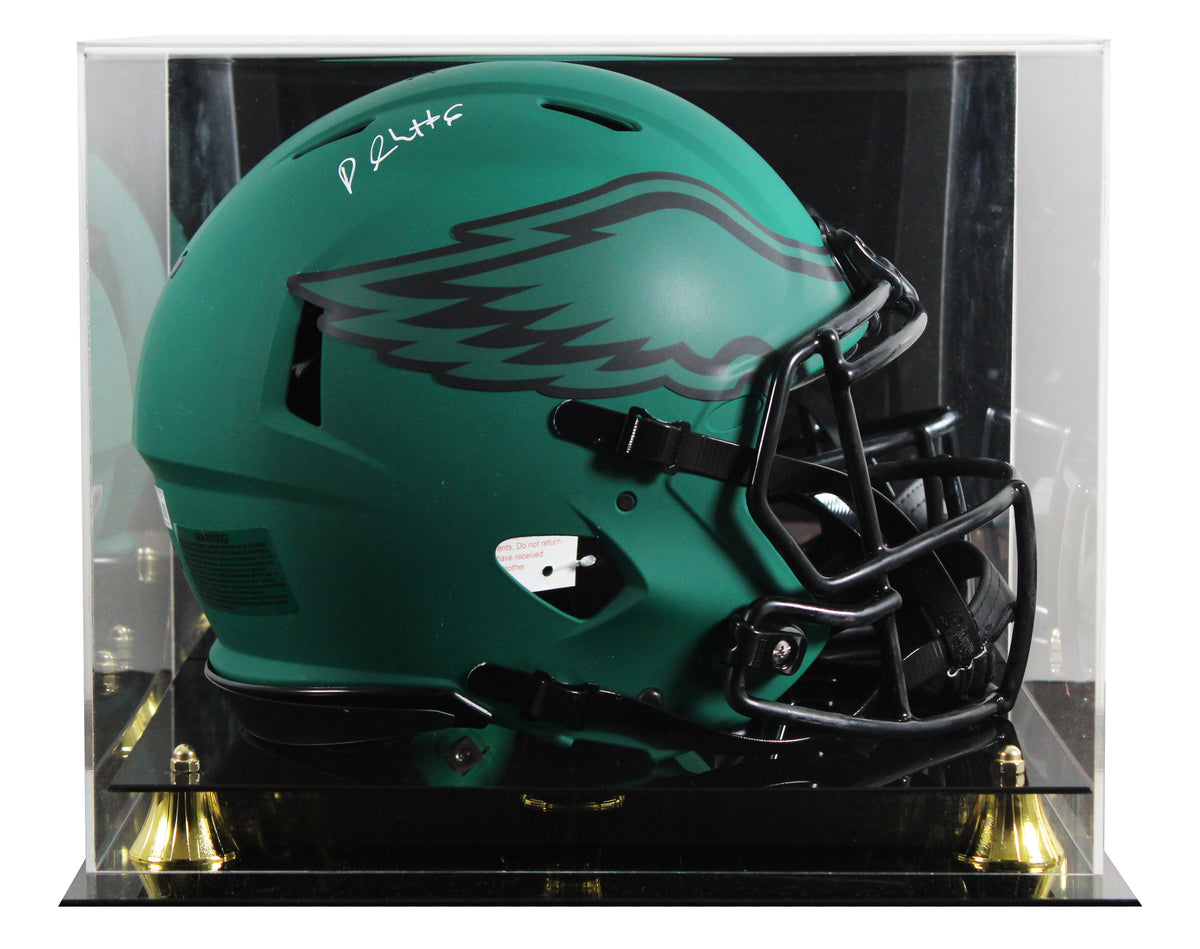Eagles DeVonta Smith Signed Rave Full Size Speed Proline Helmet W/ Case BAS Wit