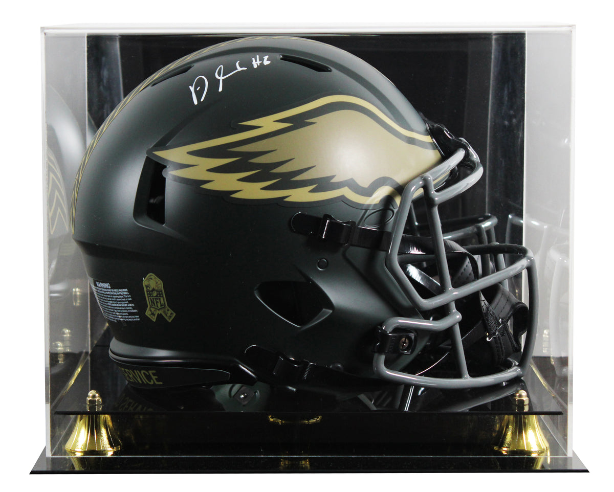 Eagles DeVonta Smith Signed STS IV Full Size Speed Proline Helmet W/ Case BAS W