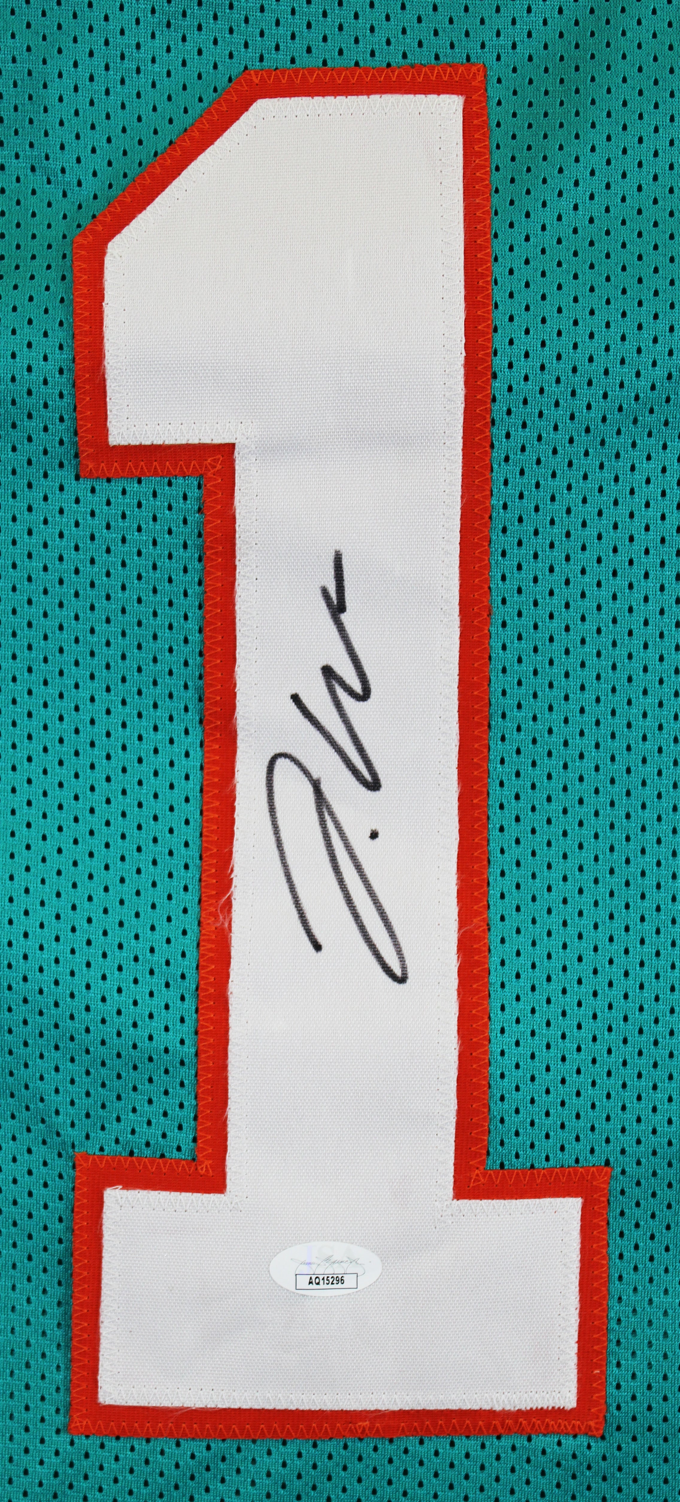 Jaylen Waddle Authentic Signed Teal Pro Style Jersey Autographed JSA