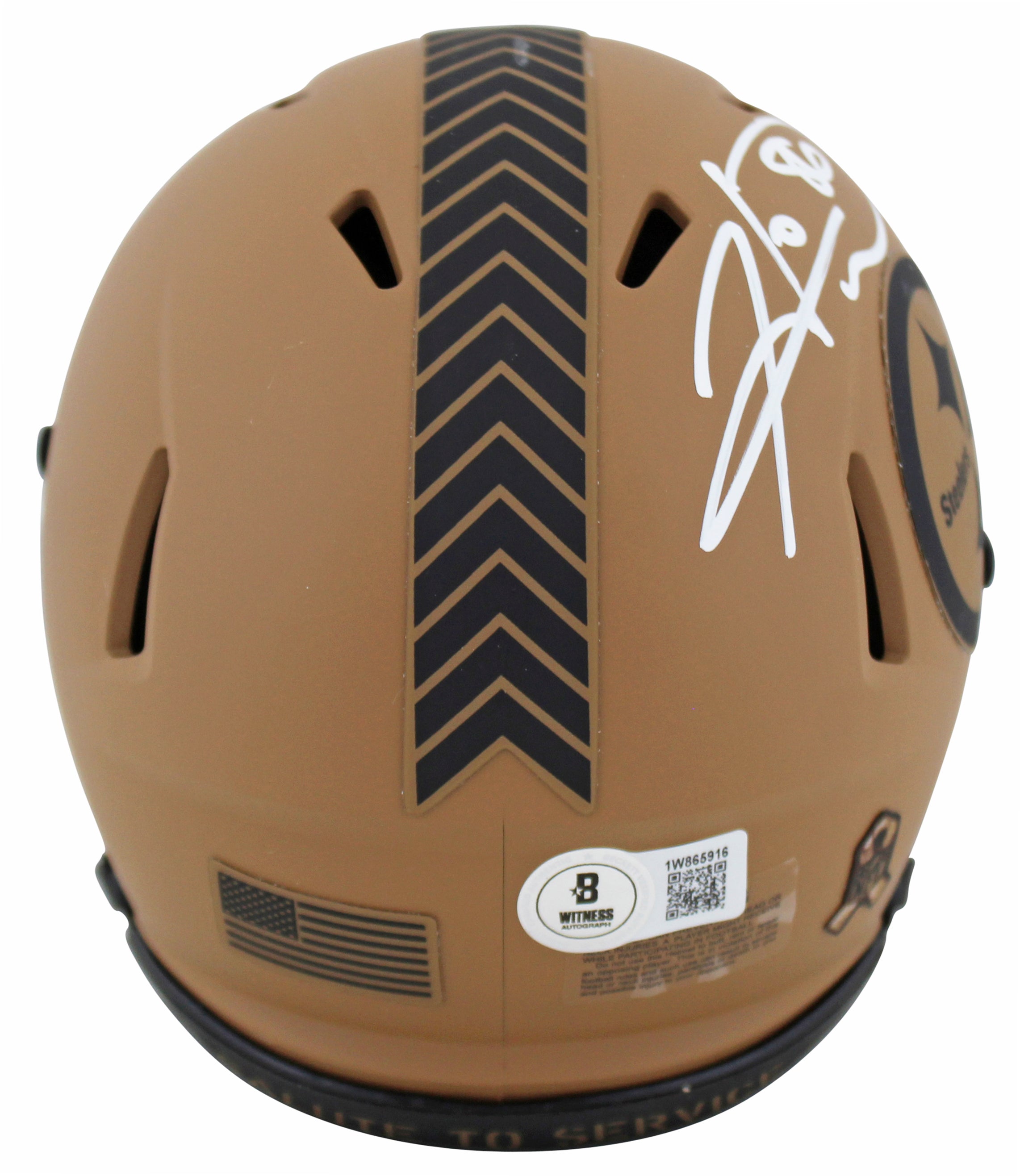 Steelers Hines Ward Signed Salute To Service II Speed Mini Helmet W/ Case BAS W