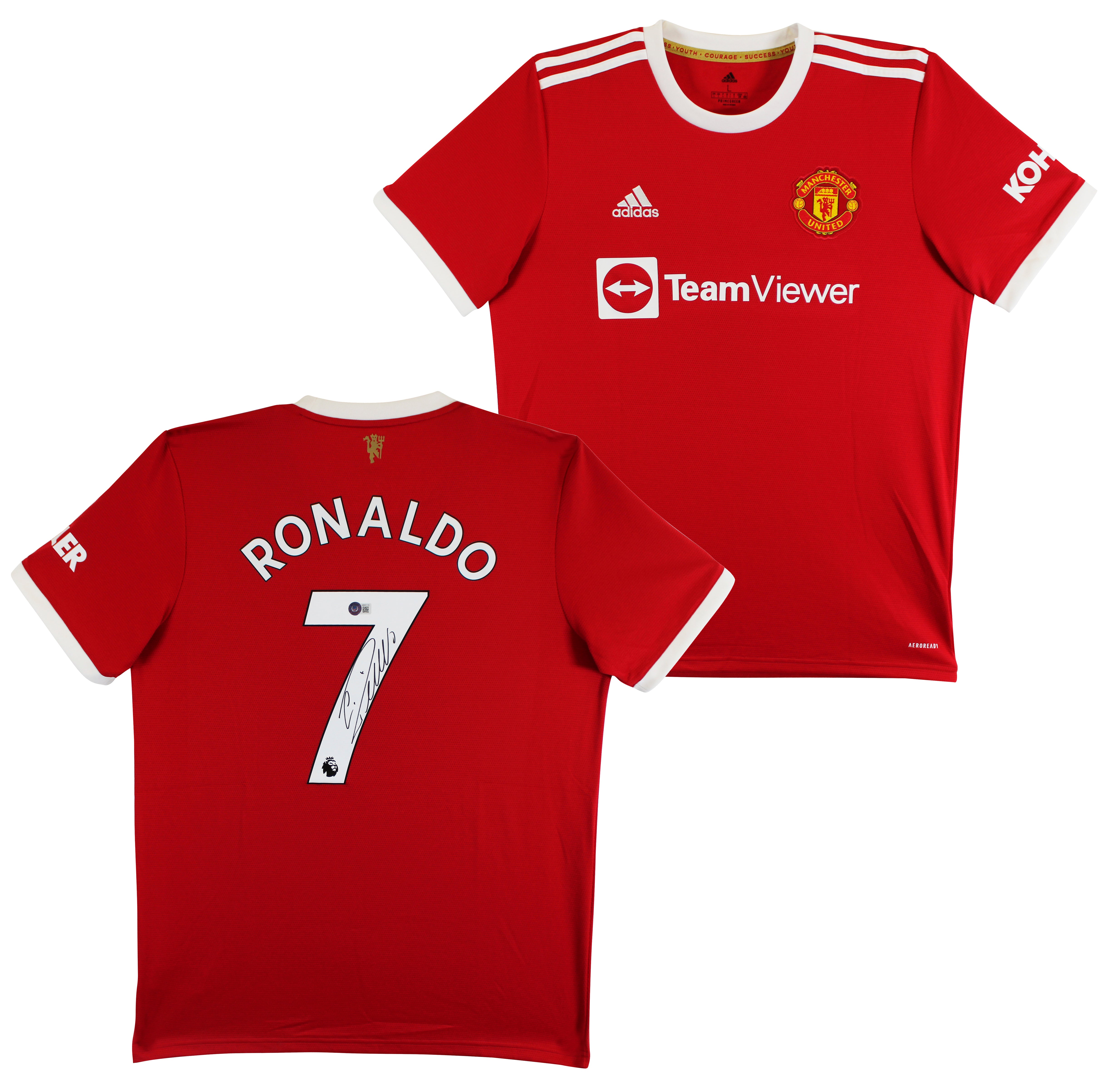 Manchester United Cristiano Ronaldo Signed Red Adidas Framed Jersey BAS #AB65115