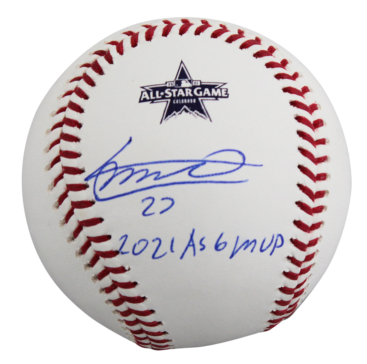 Vladimir Guerrero Jr. "2021 ASG MVP" Signed 2021 ASG Logo Baseball JSA #SS26743
