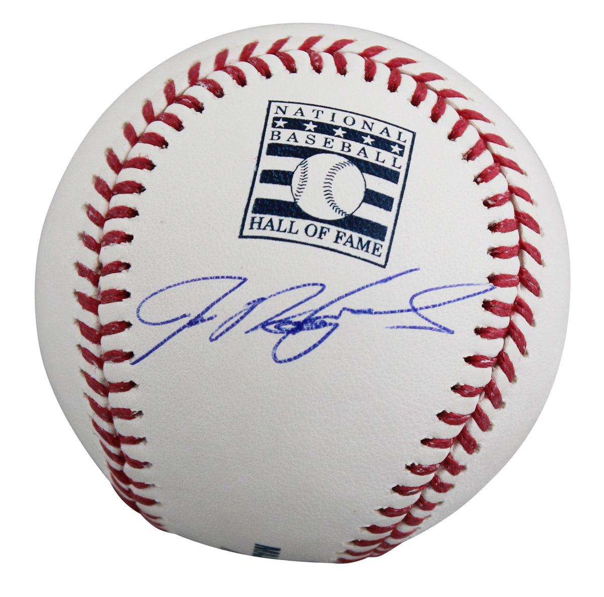 Rangers Ivan Rodriguez Signed Hall OF Fame Logo Oml Baseball BAS #BY103700