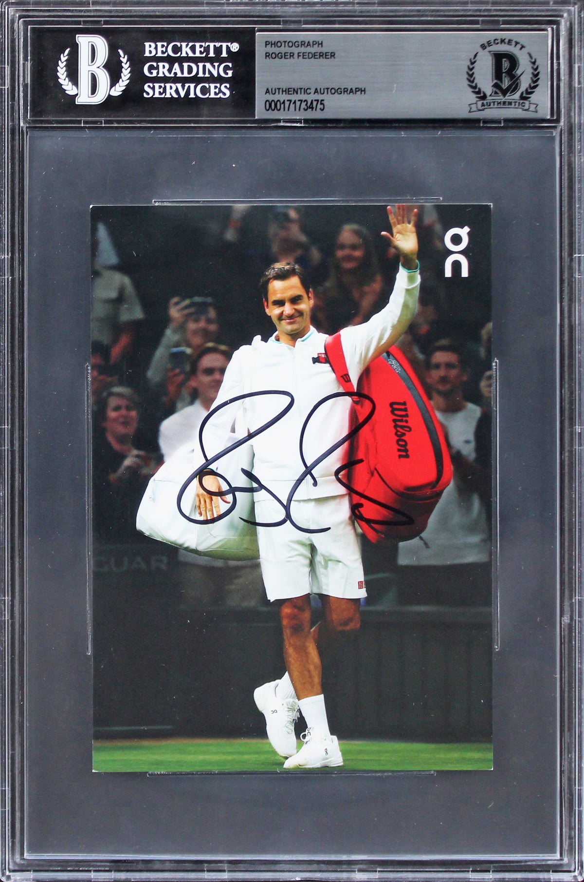 Roger Federer Authentic Signed 4x6 Promo Card Autographed BAS Slabbed 2