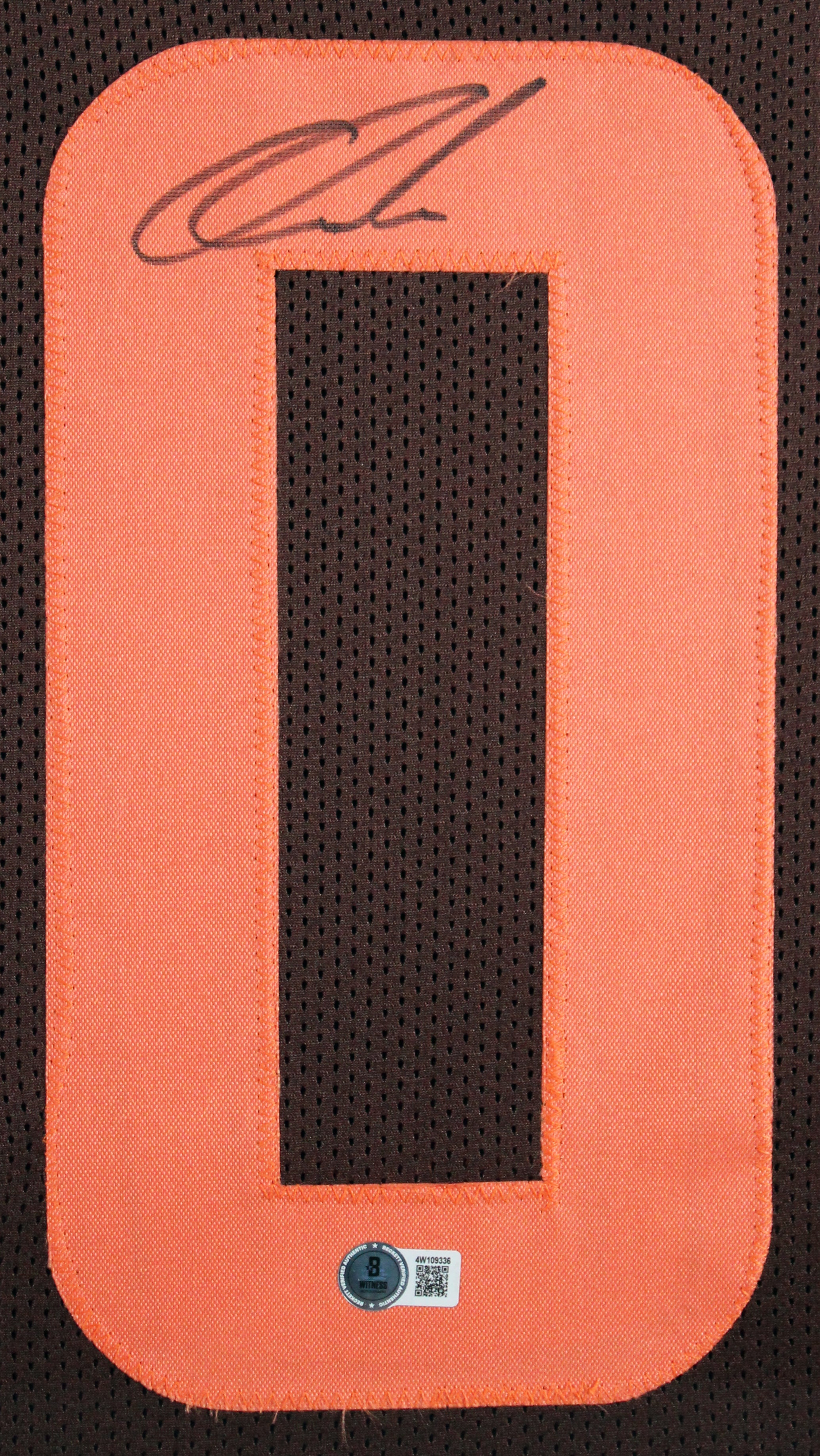 Quinshon Judkins Signed Brown Color Rush Pro Style Framed Jersey BAS Witnessed