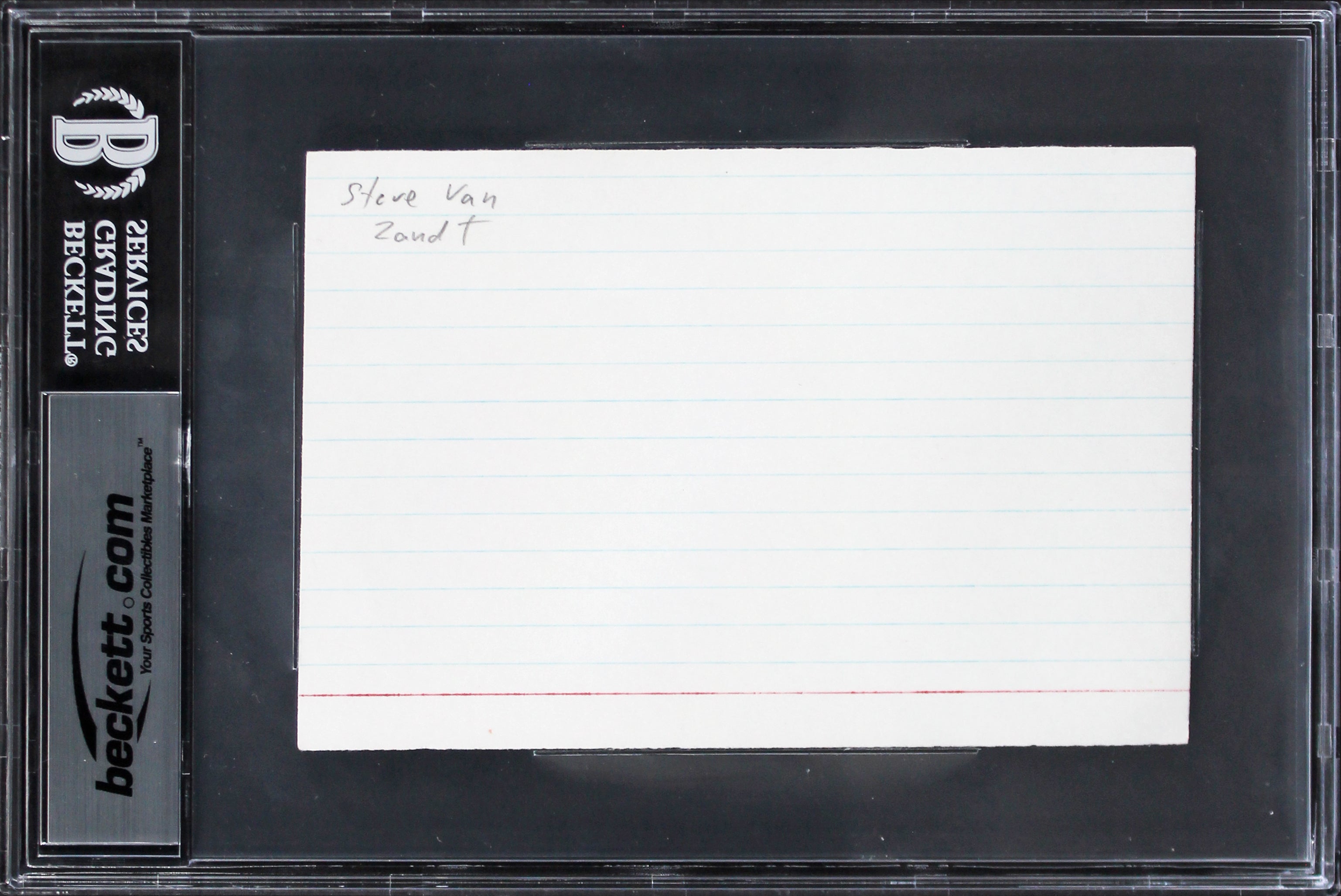 Steven Van Zandt The Sopranos Authentic Signed 4x6 Index Card BAS Slabbed