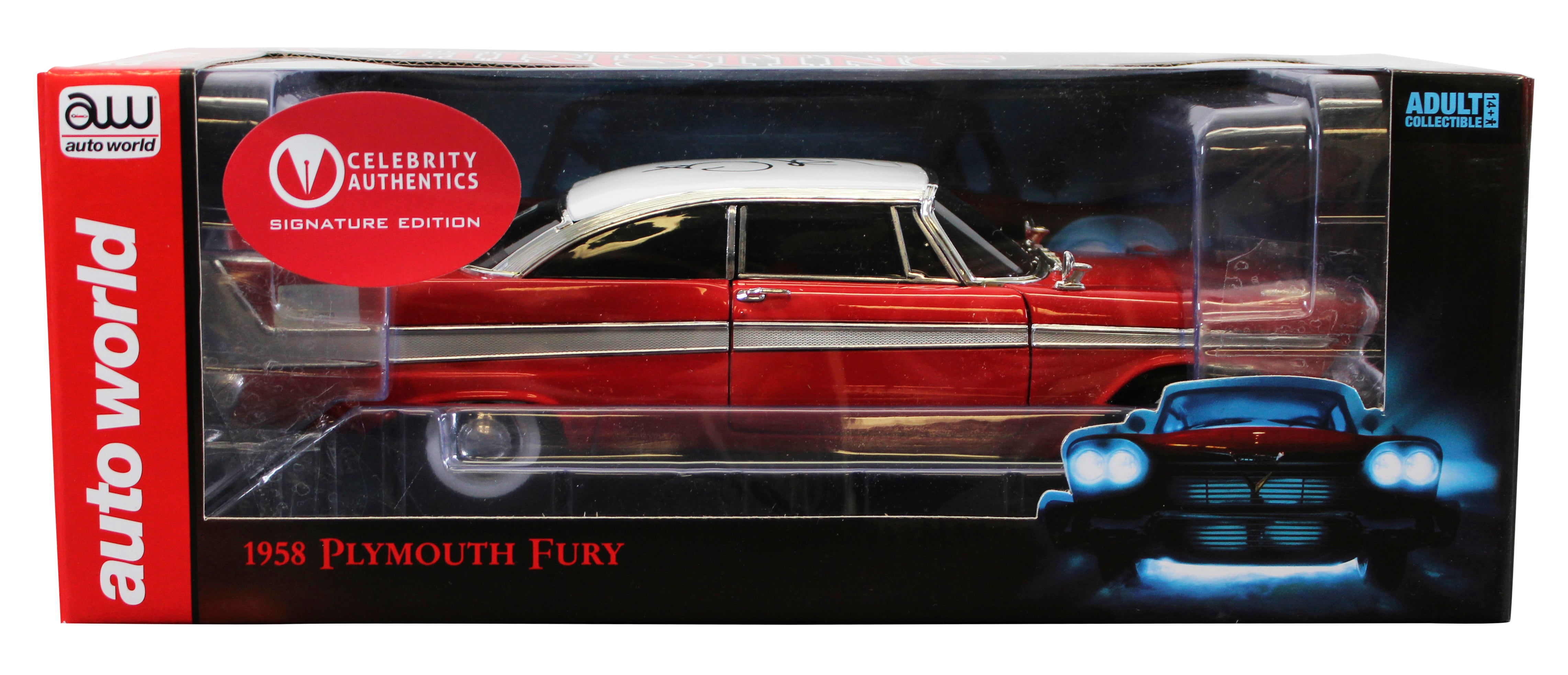 John Carpenter Christine Signed 1958 Plymouth Fury 1:18 Diecast Car BAS #BR29319