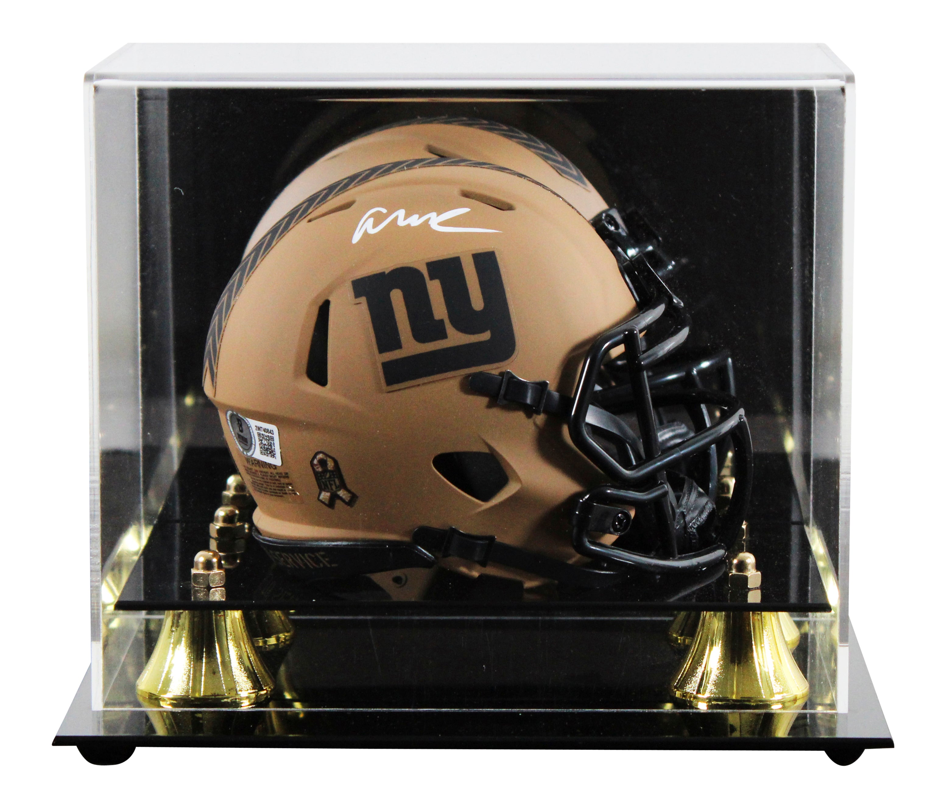 Giants Abdul Carter Signed Salute To Service II Speed Mini Helmet W/ Case BAS W