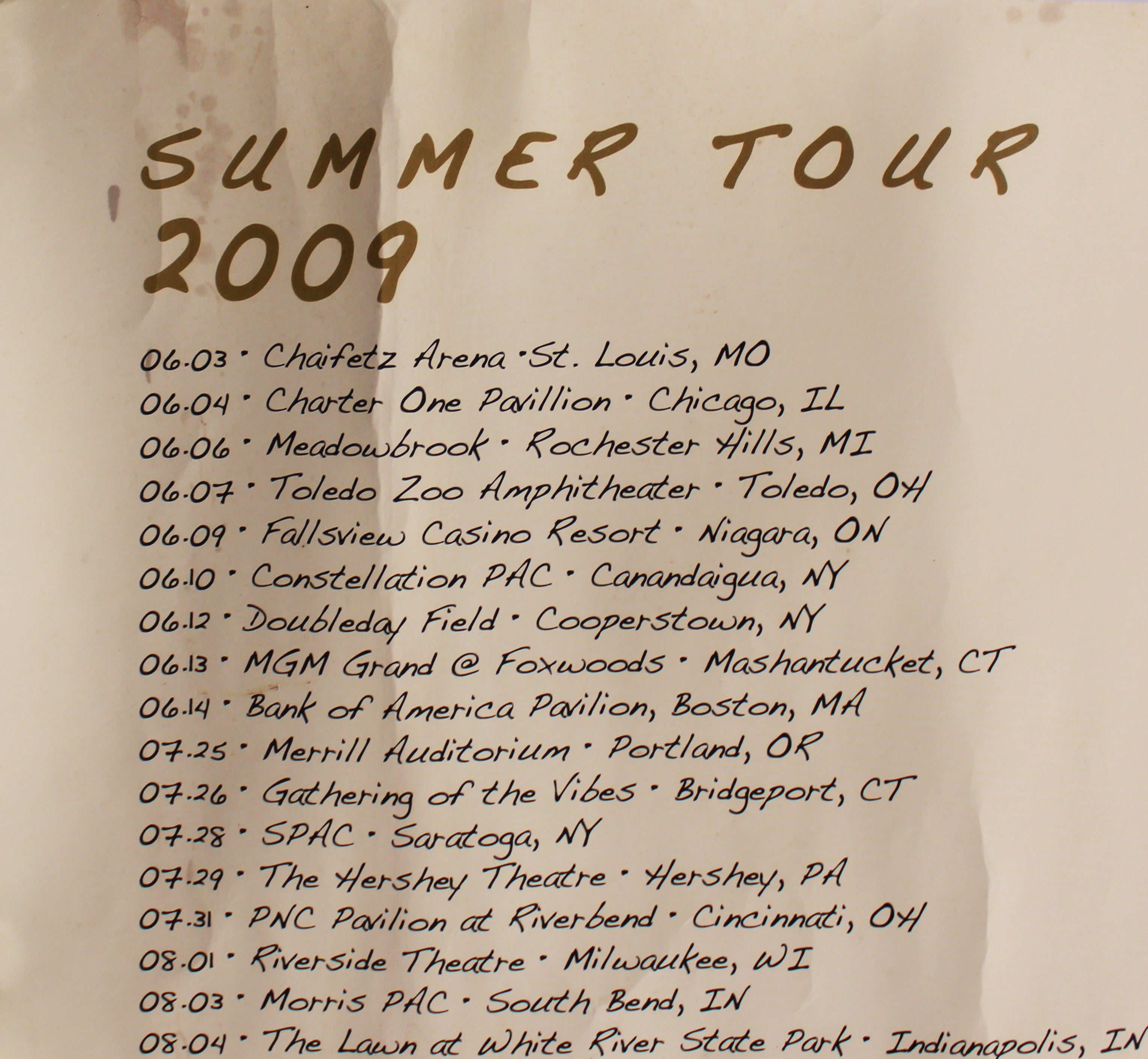 (3) Crosby, Stills & Nash Signed 24x36 Summer Tour 2009 Concert Poster JSA