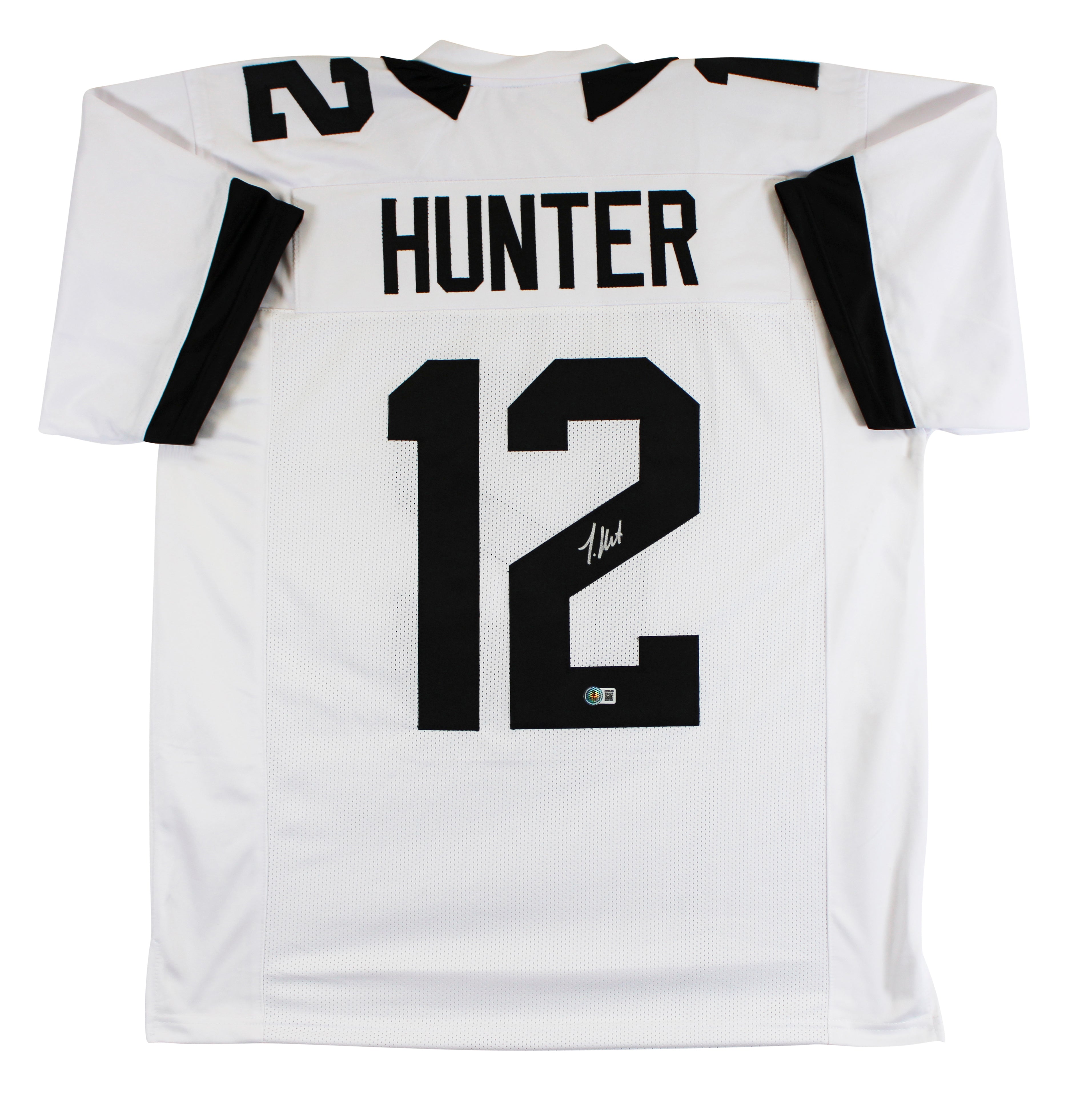 Travis Hunter Authentic Signed White Pro Style Jersey Autographed BAS Witnessed
