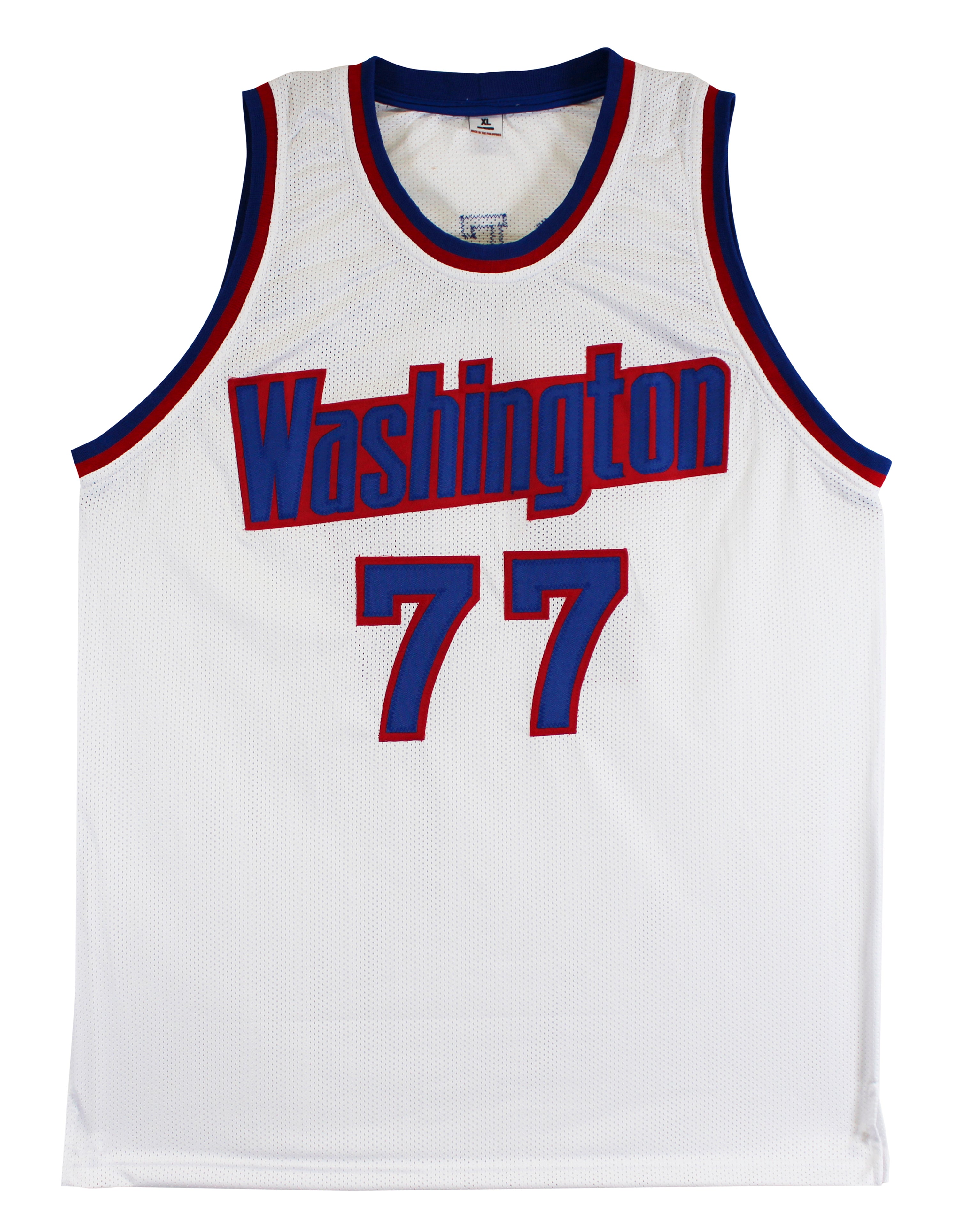 Gheorghe Muresan Authentic Signed White Pro Style Jersey BAS Witnessed