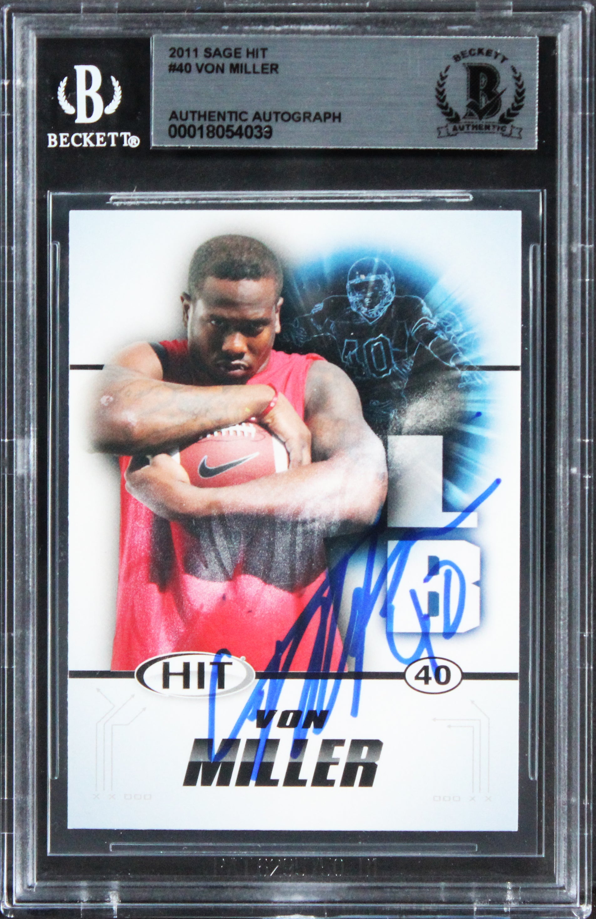 Broncos Von Miller Authentic Signed 2011 Sage Hit #40 Rookie Card BAS Slabbed