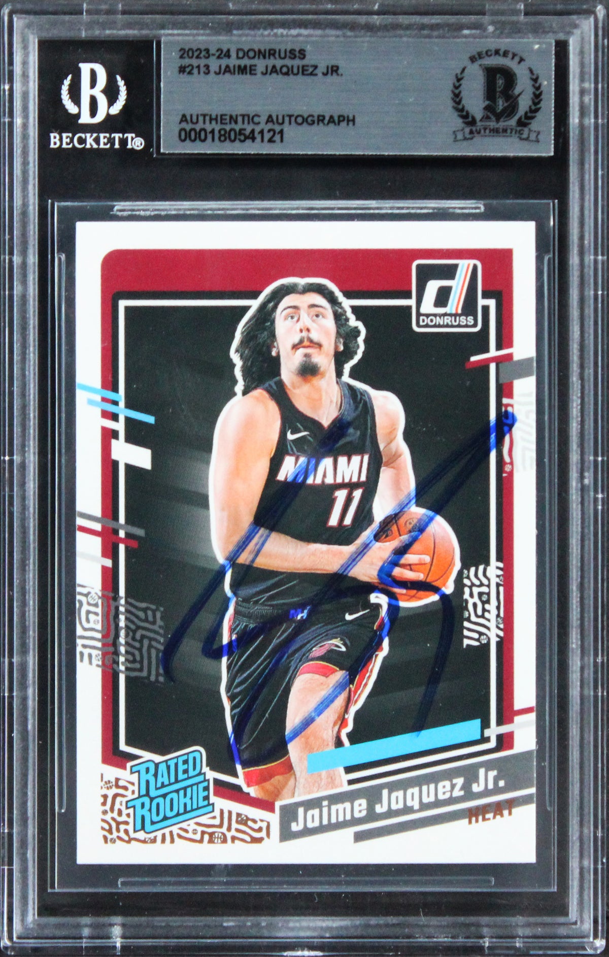 Heat Jaime Jaquez Jr. Authentic Signed 2023 Donruss #213 Rookie Card BAS Slabbed