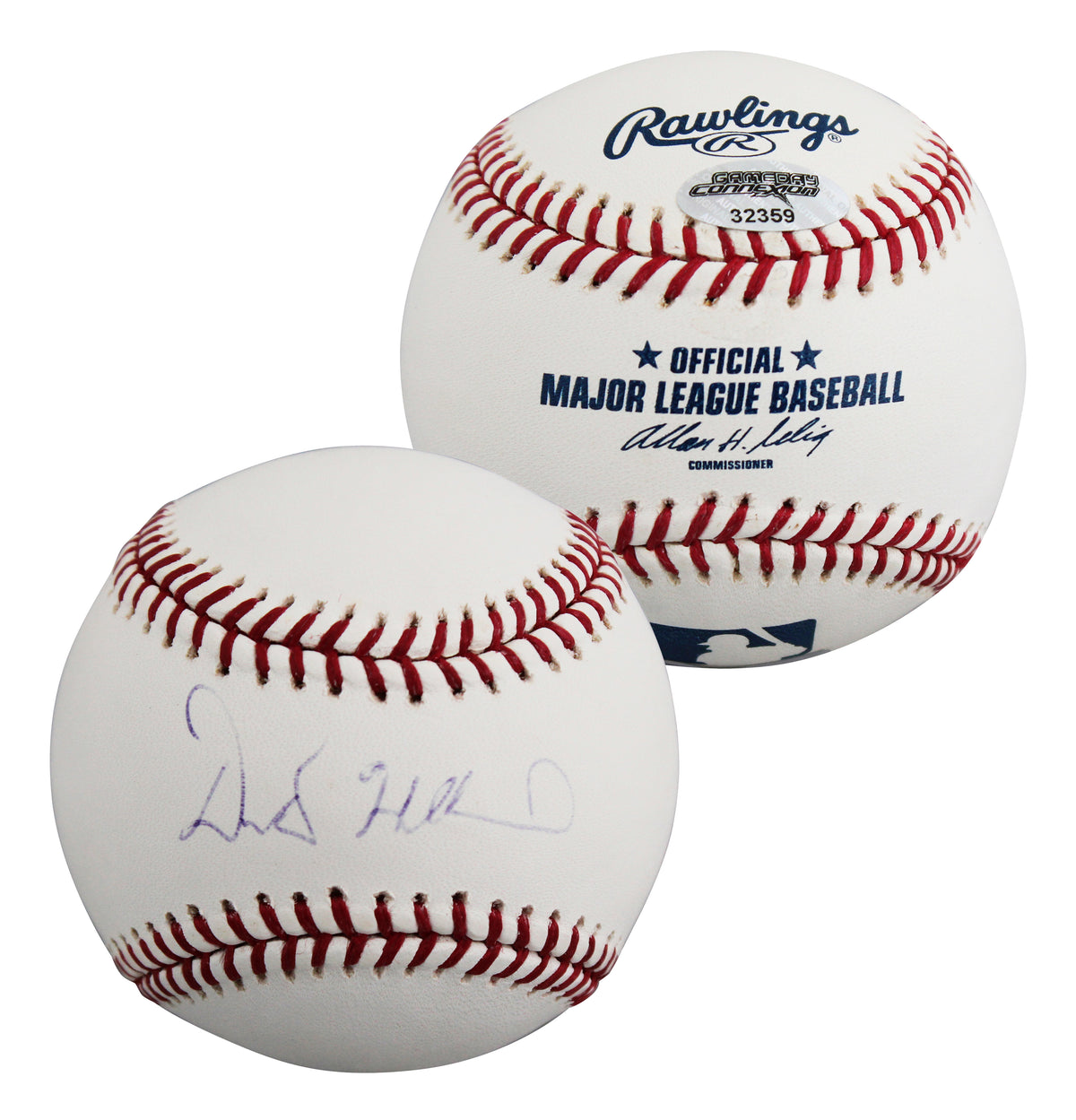 Rangers Derek Holland Authentic Signed Allen Selig OML Baseball BAS #BY031106