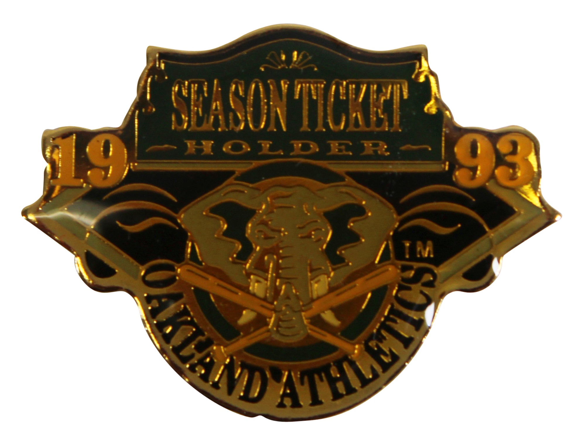 Athletics 1993 Season Ticket Holder Pin Un-signed 1