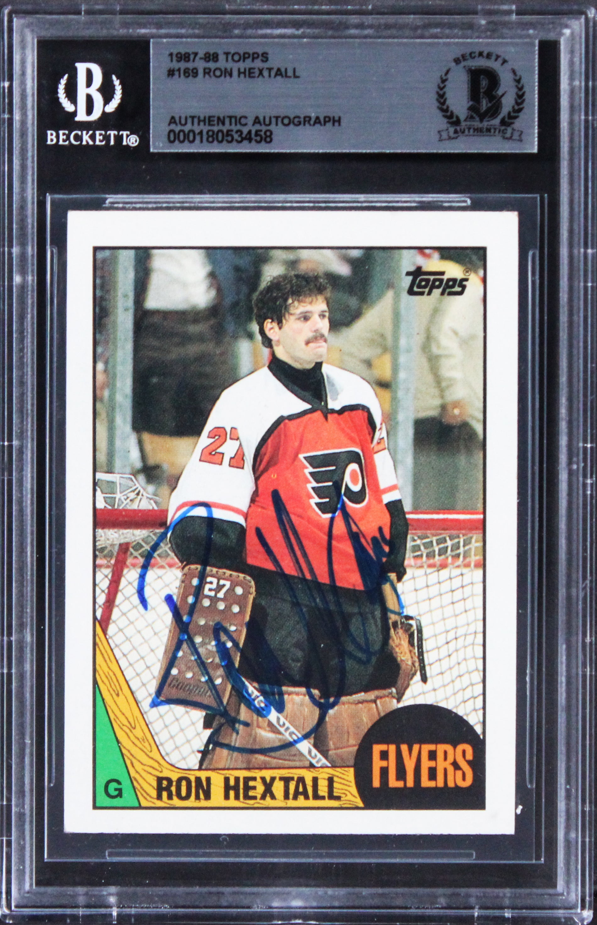 Flyers Ron Hextall Authentic Signed 1987 Topps #169 Card BAS Slabbed
