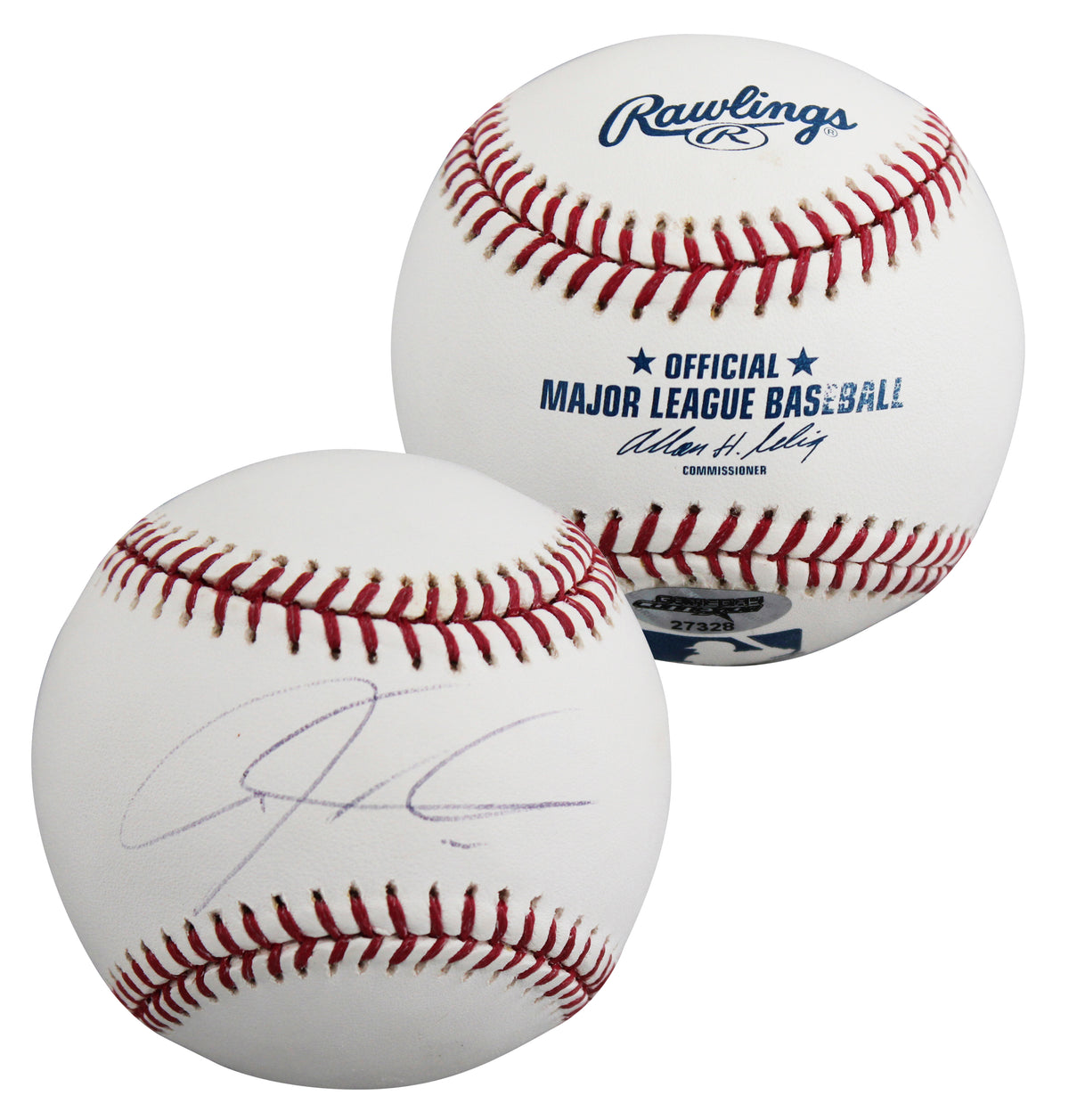 Rangers Josh Hamilton Authentic Signed Allen Selig OML Baseball BAS #BY031102