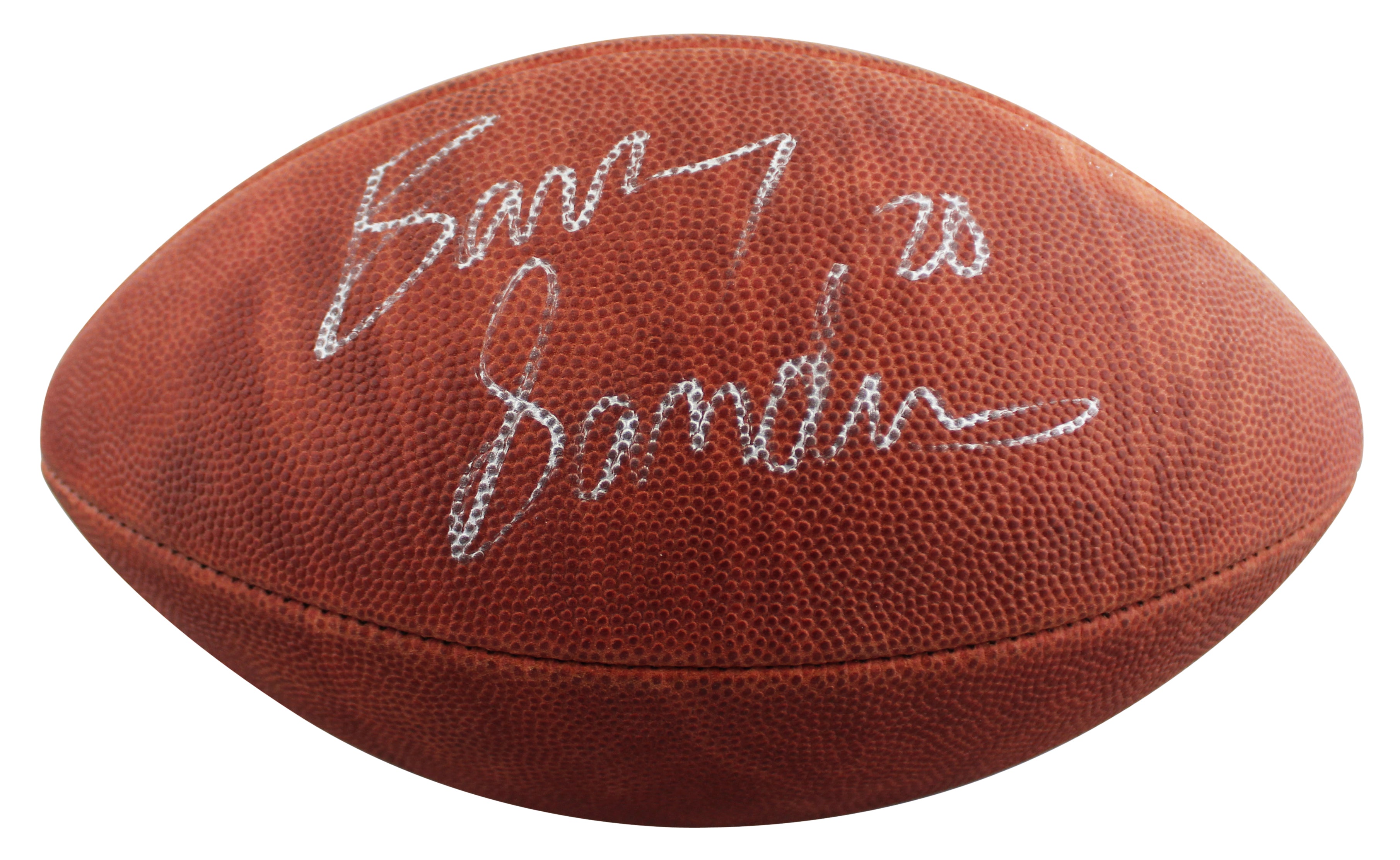 Lions Barry Sanders Authentic Signed Wilson Official Nfl Football BAS #BU55100