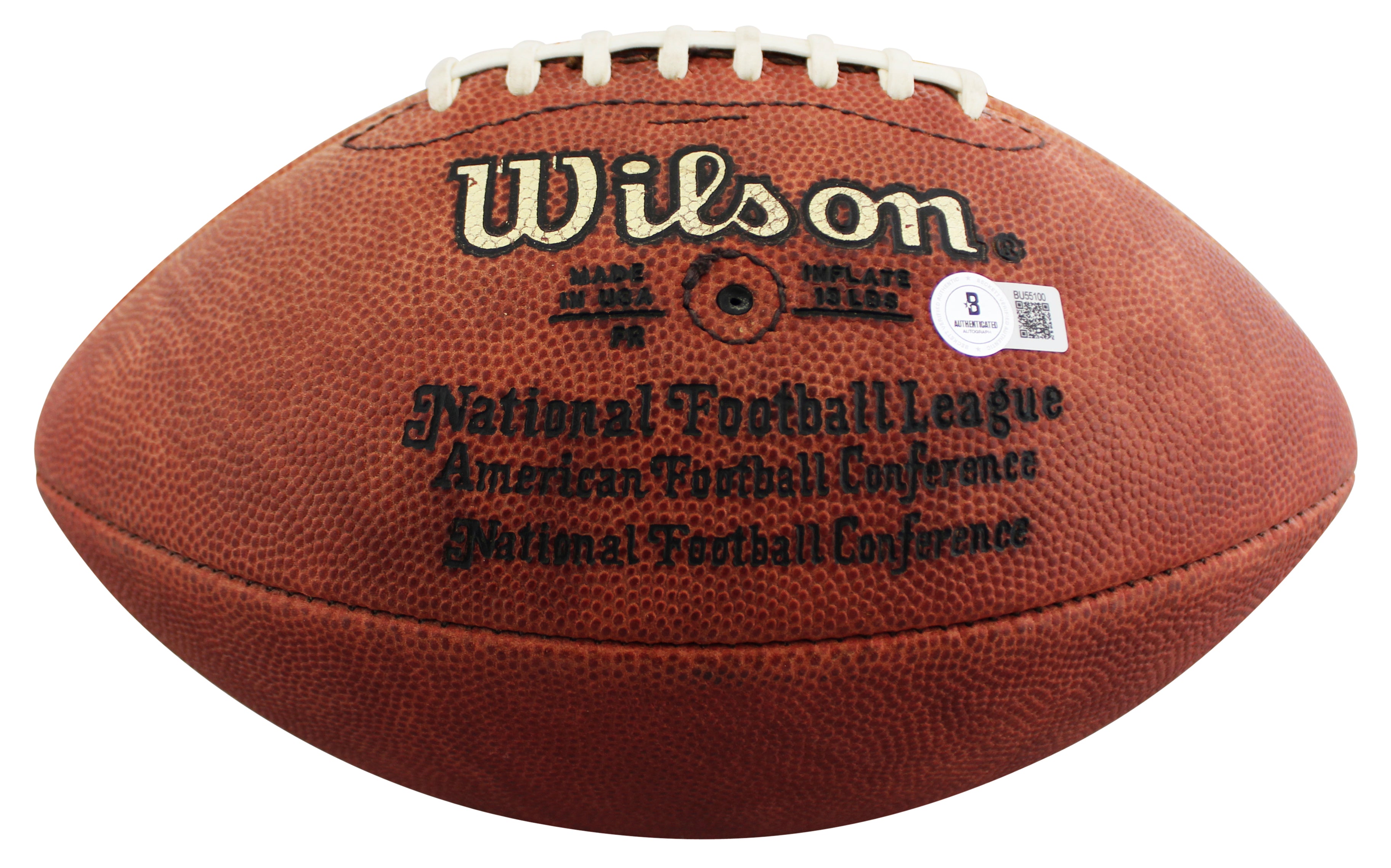 Lions Barry Sanders Authentic Signed Wilson Official Nfl Football BAS #BU55100